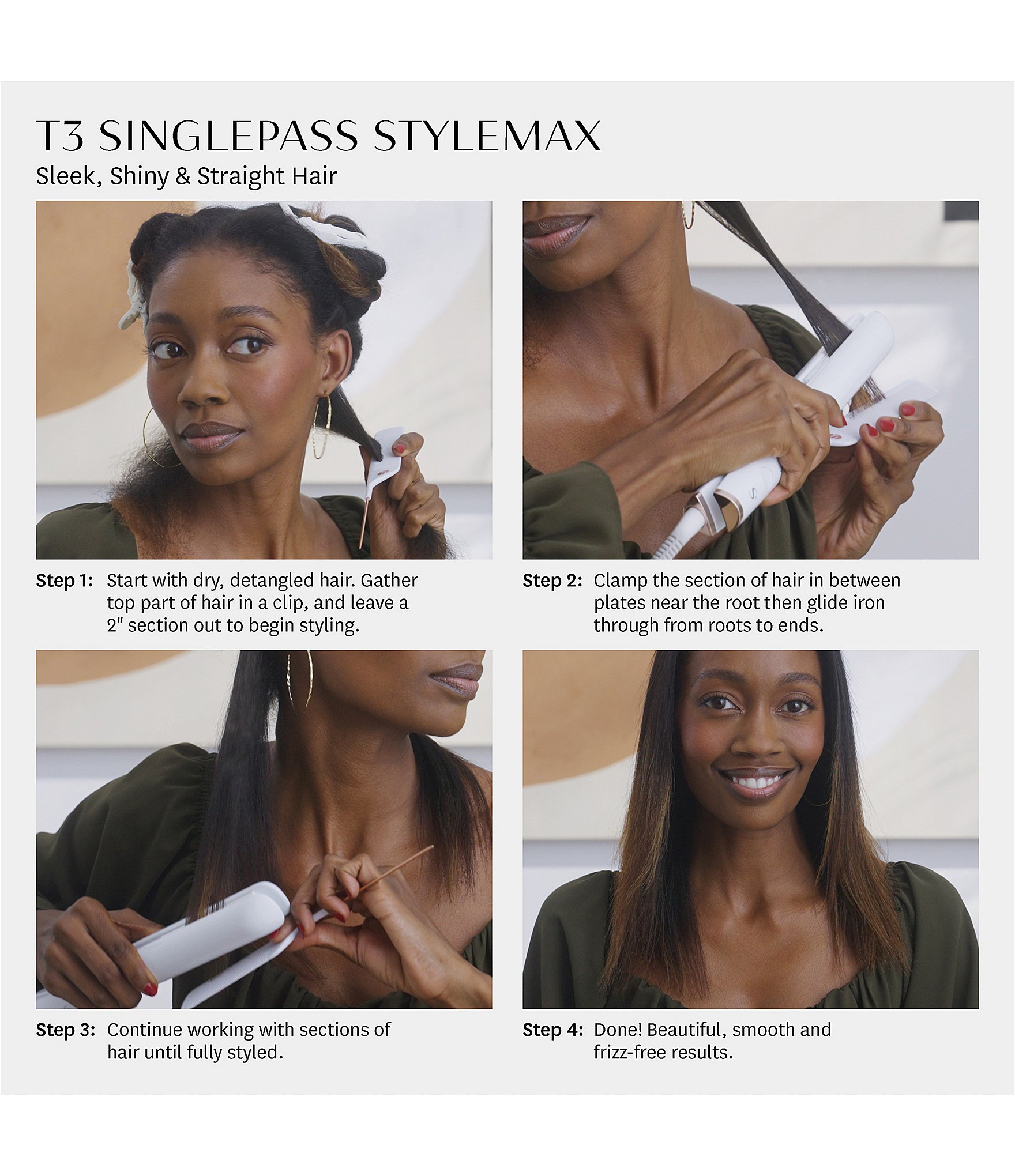 T3 SinglePass StyleMax Professional 1#double; Flat Iron with Automated Heat