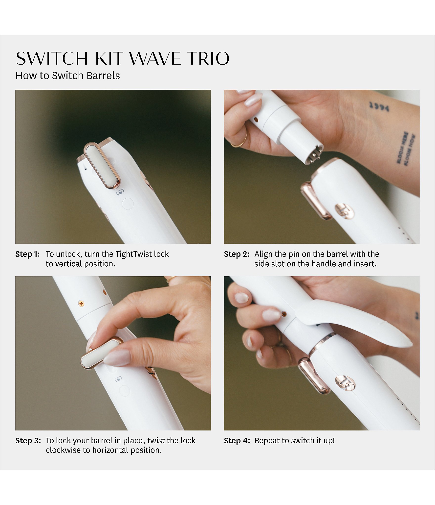 T3 Switch Kit Wave Trio Interchangeable Curling Iron with 3 Barrels