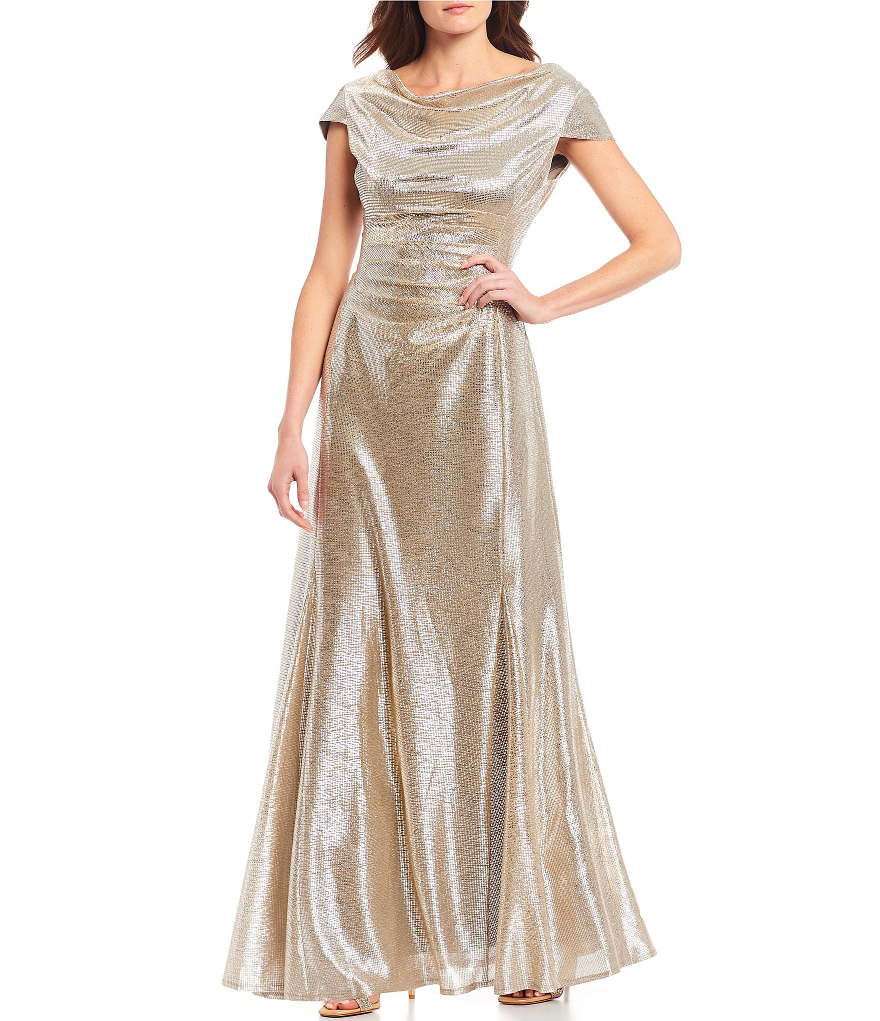 dillards gold formal dresses