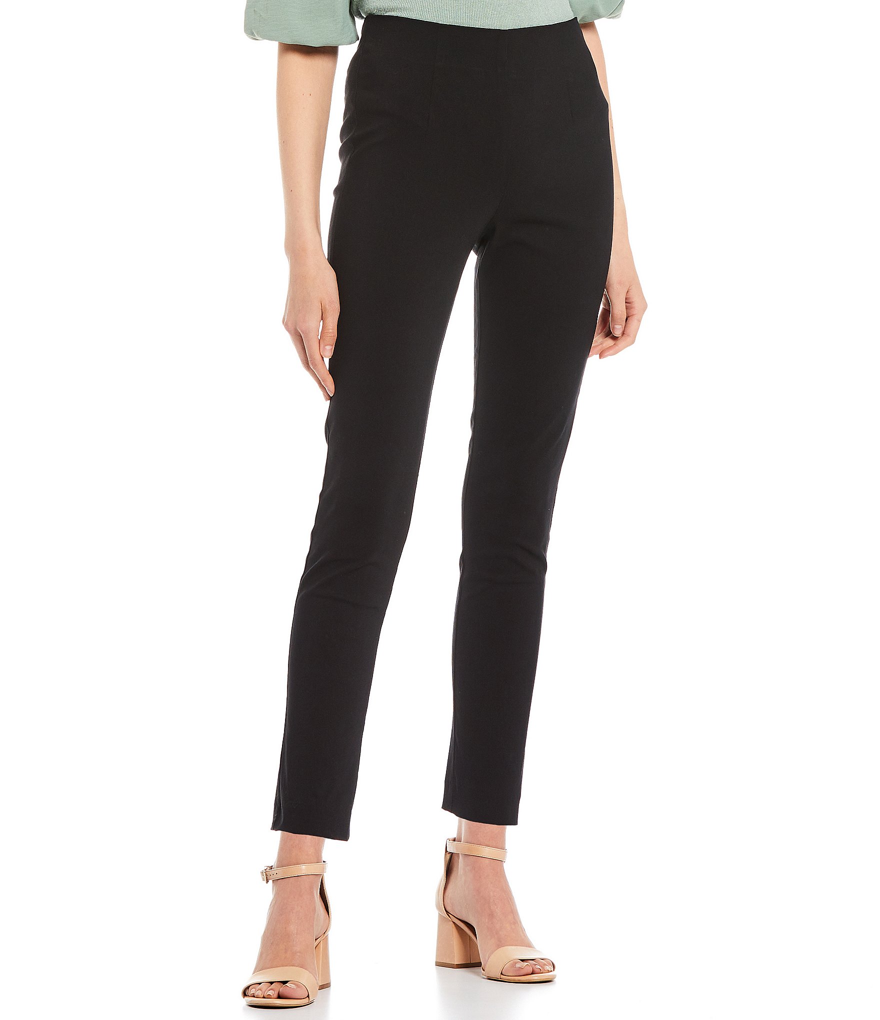 Takara High-Waisted Flat-Front Pull-On Suiting Skinny Pants | Dillard's