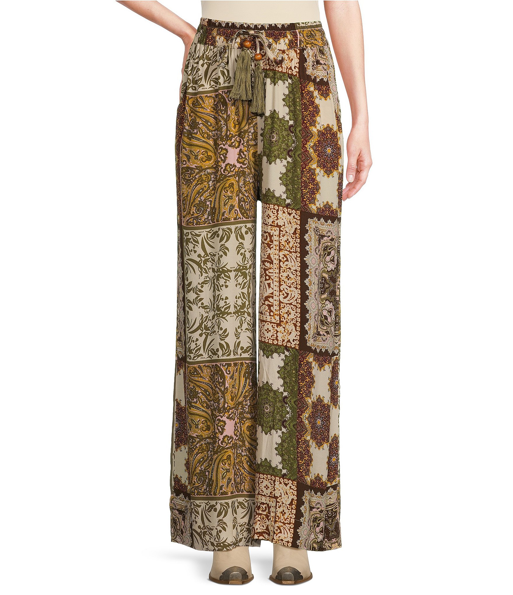 Talisman Freedom Paisley Gardens Crepe Elastic Tie Waist