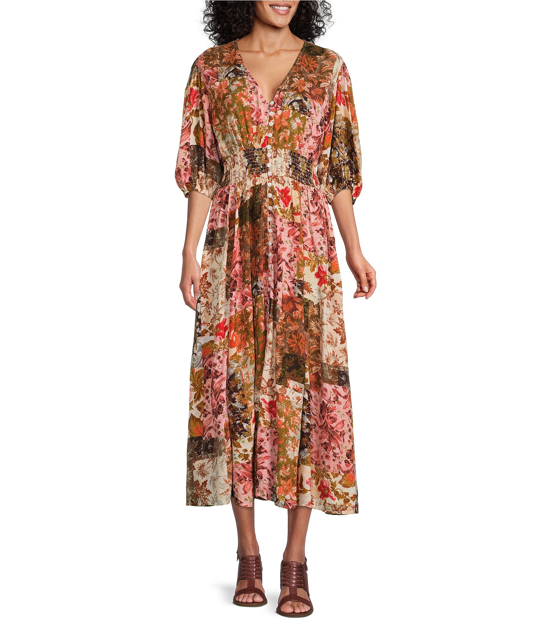 BA&SH Crissy belted floral-print satin midi wrap dress