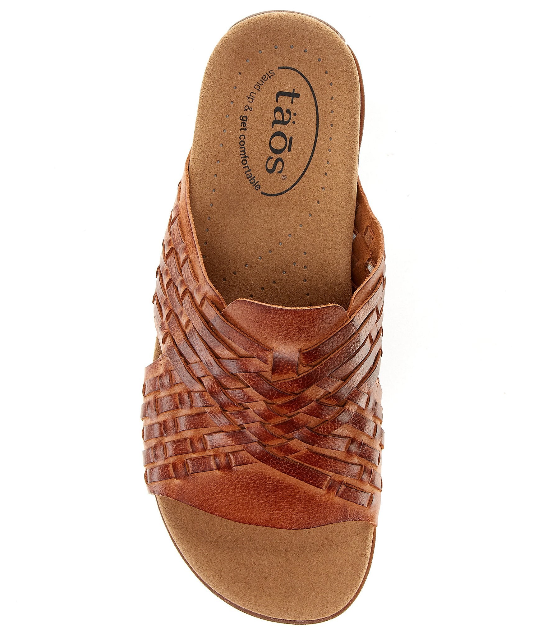 Taos Footwear Guru Woven Leather Slide Sandals