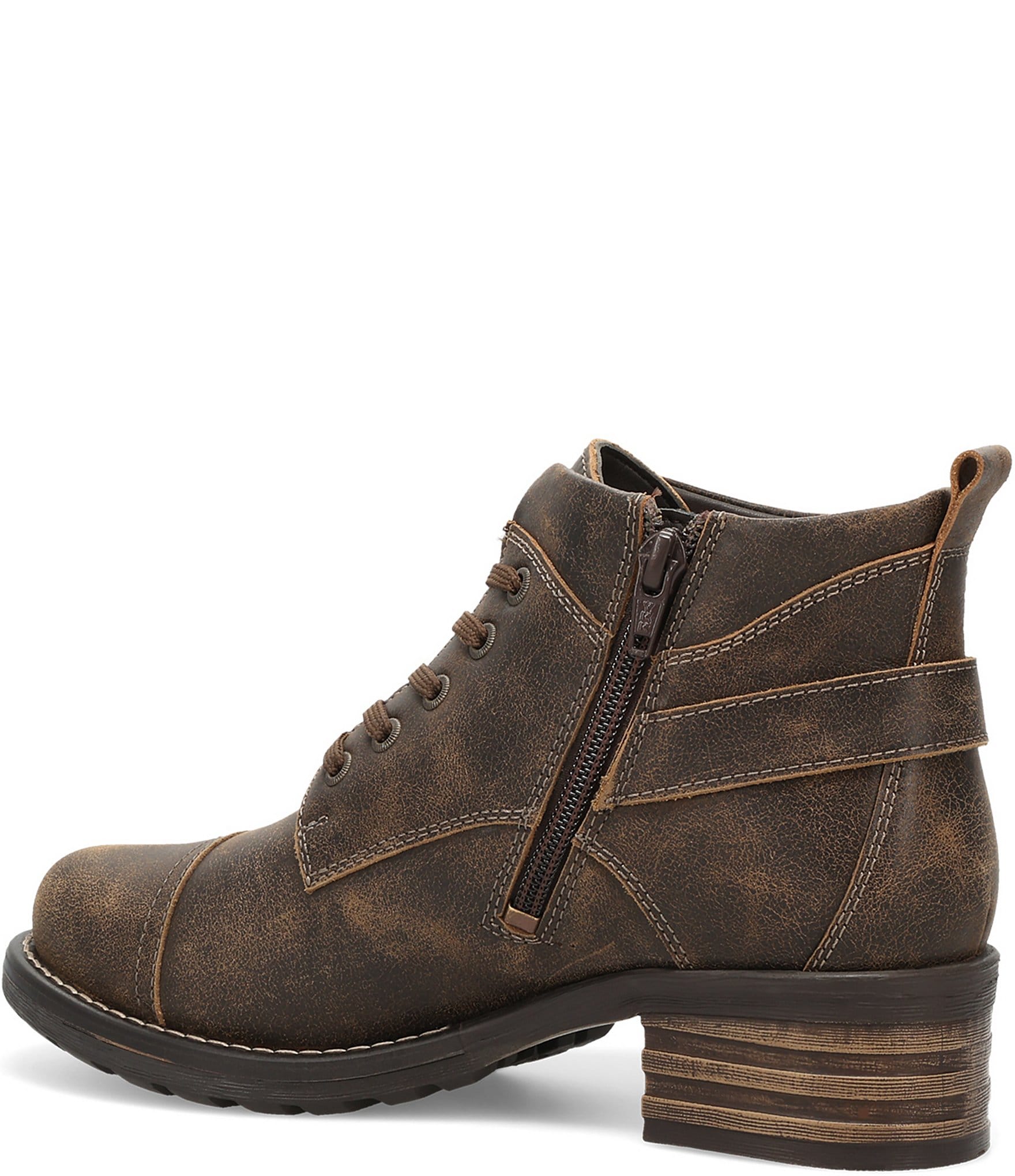 Taos Footwear Mini Crave Distressed Leather Buckle Strap Hardware Ankle Booties