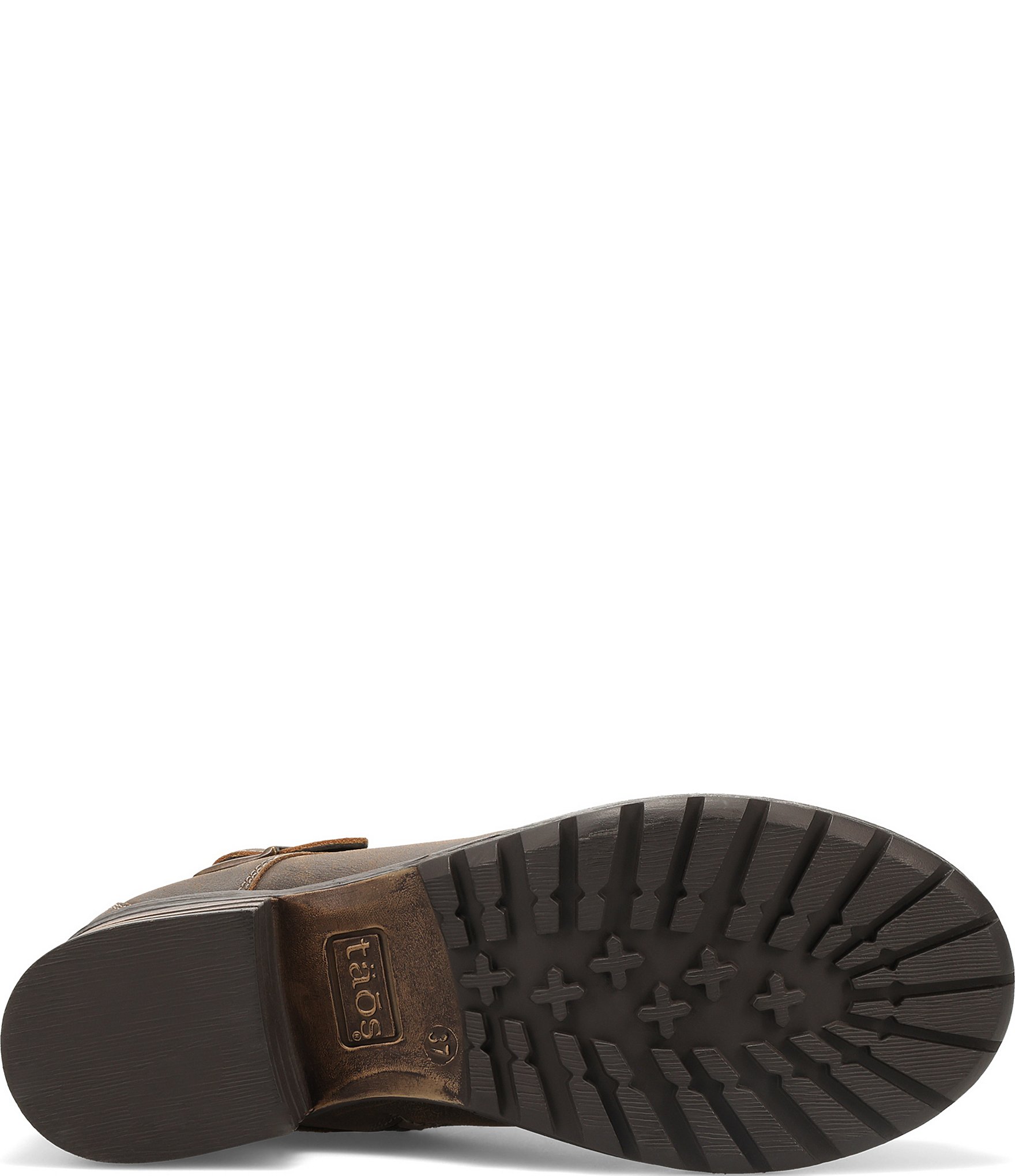 Taos Footwear Mini Crave Distressed Leather Buckle Strap Hardware Ankle Booties