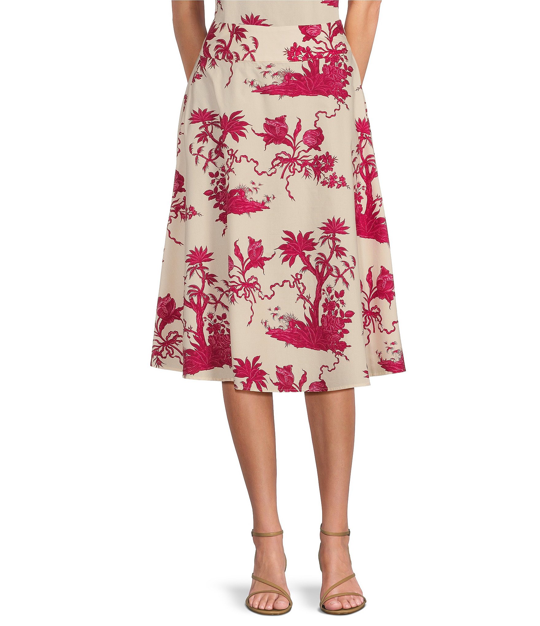 Tara Jarmon Jeanette Cotton Poplin Floral Print Coordinating Midi A ...