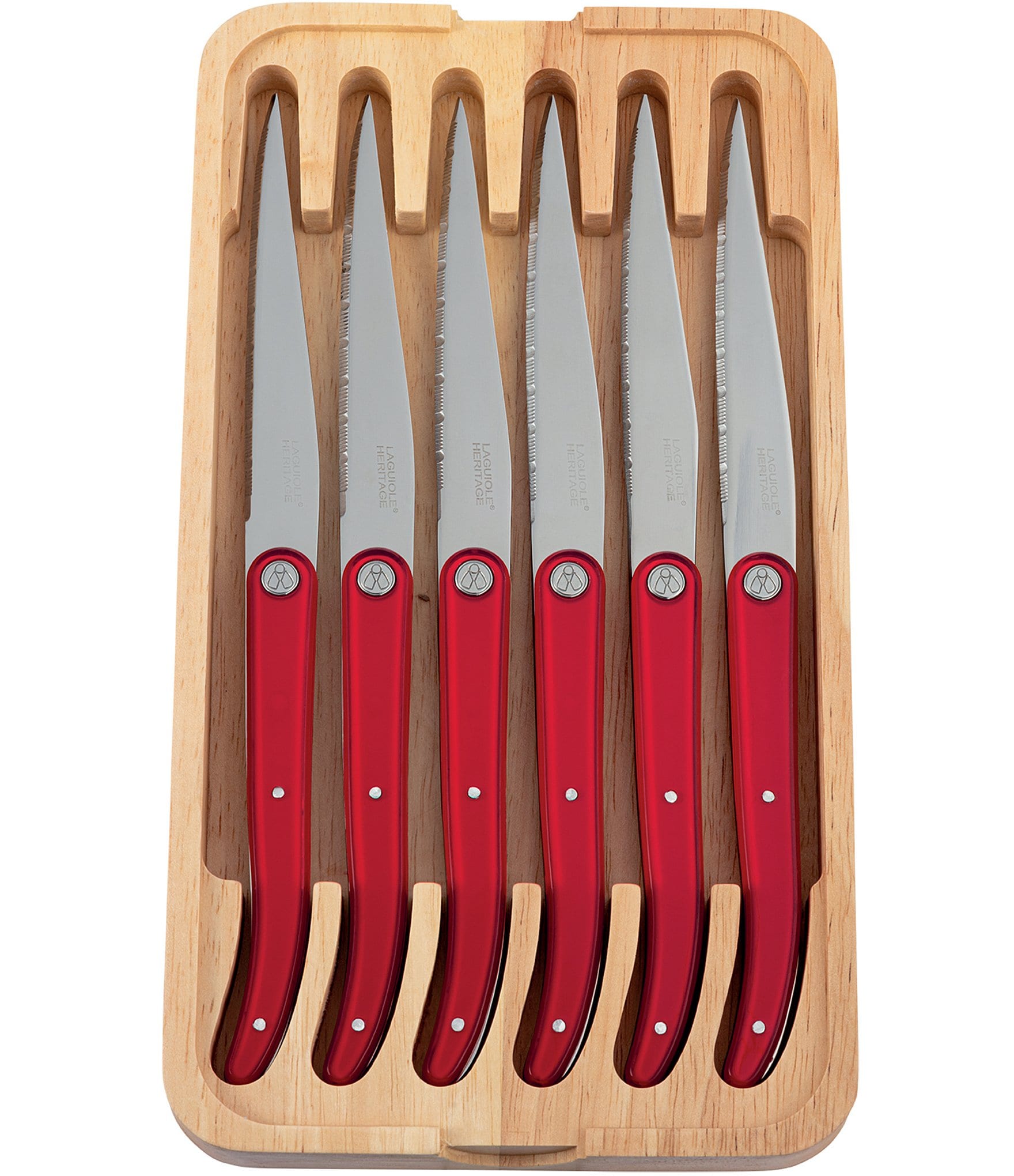 Tarrerias Bonjean Laguiole Sens Colored Handle 6-Piece Steak Knife Set