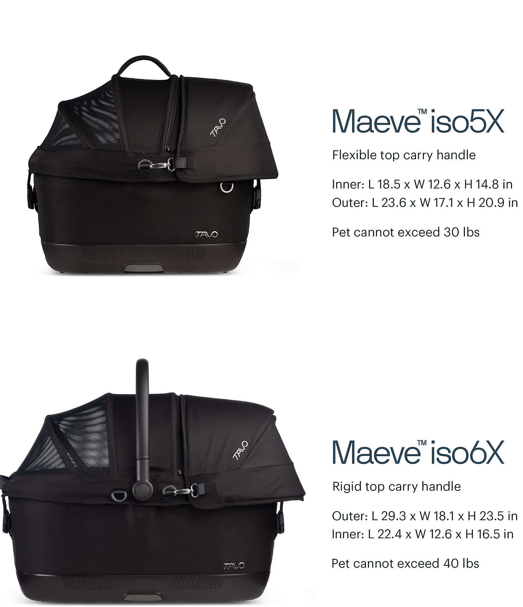 Tavo Pet Maeve™ Iso 5X Car Seat + Roscoe™ Stroller Frame Travel System