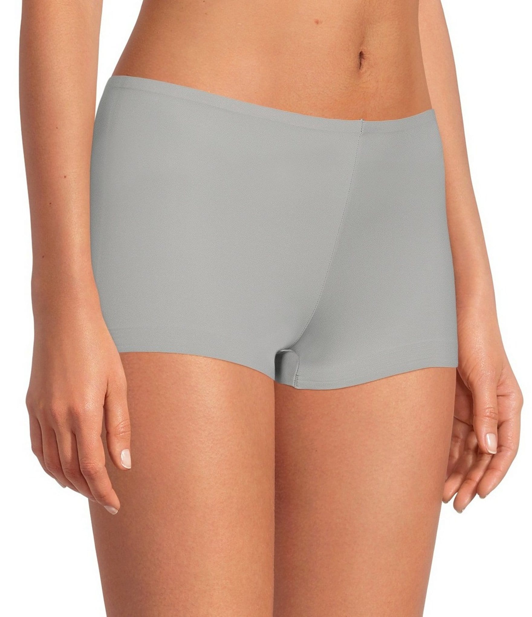 Seamless Square Cut Underwear Gym Shorts in Heather Grey cotton-lycra