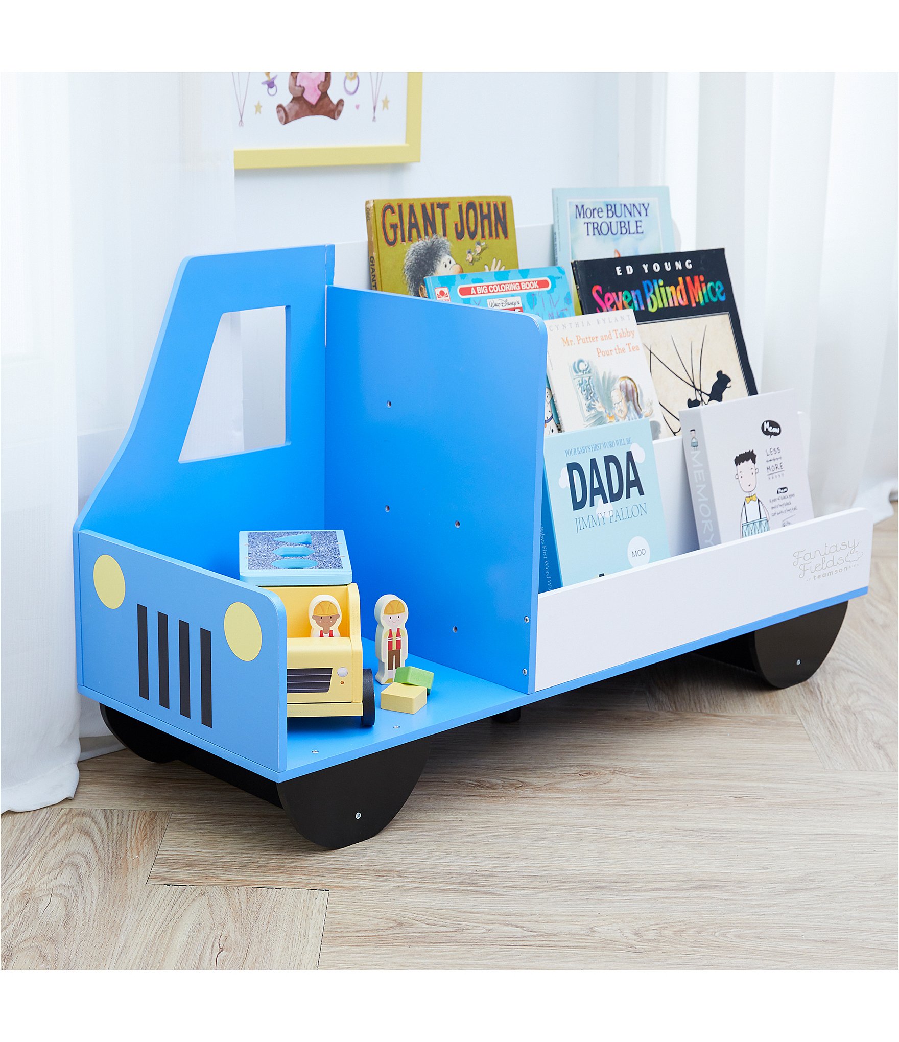 Teamson Kids Fantasy Fields Truck Wooden Display Bookcase