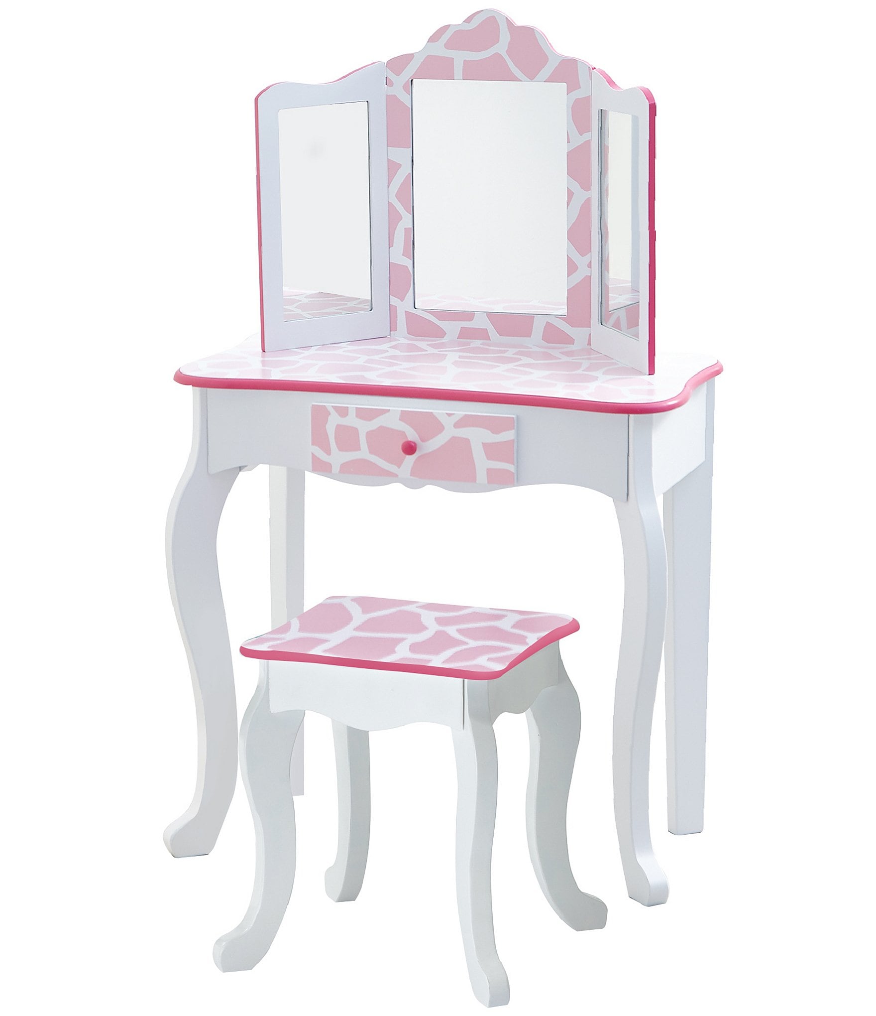 Teamson Kids Giraffe Print Gisele Play Vanity & Stool Set