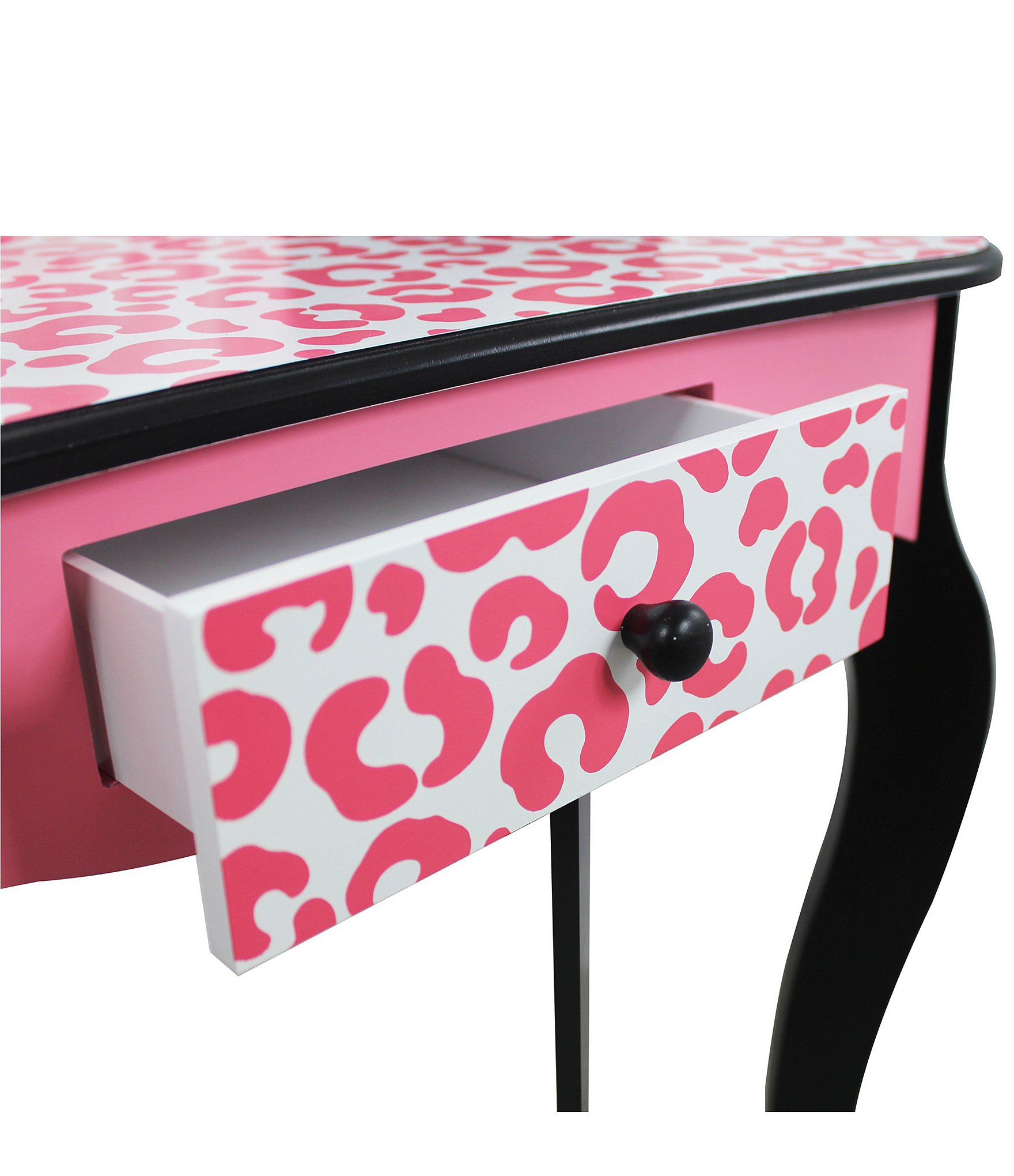 Teamson Kids Leopard Print Gisele Play Vanity & Stool Set