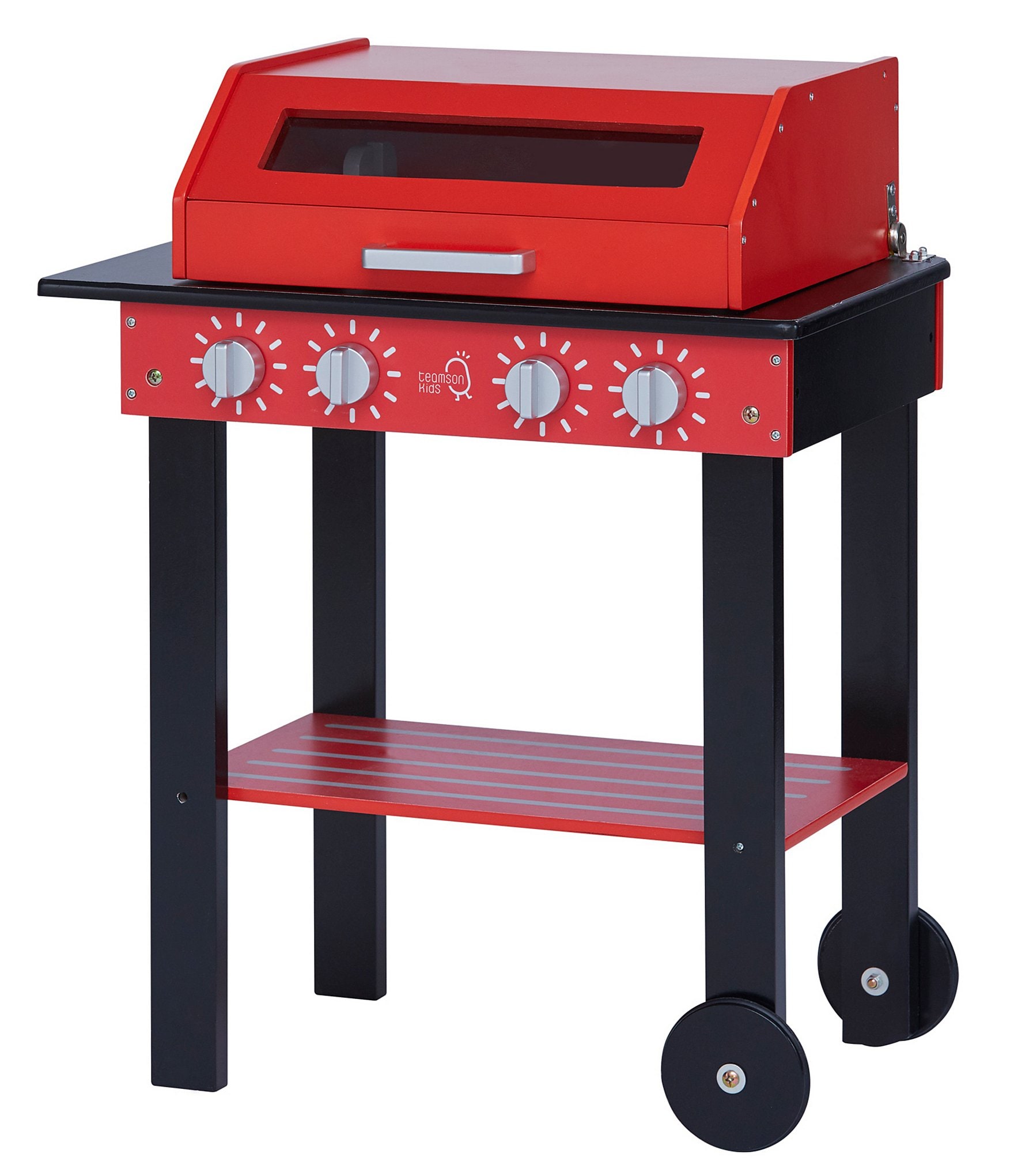 Teamson Kids Little Helper Backyard BBQ Grill Playset with 26 Cooking Accessories