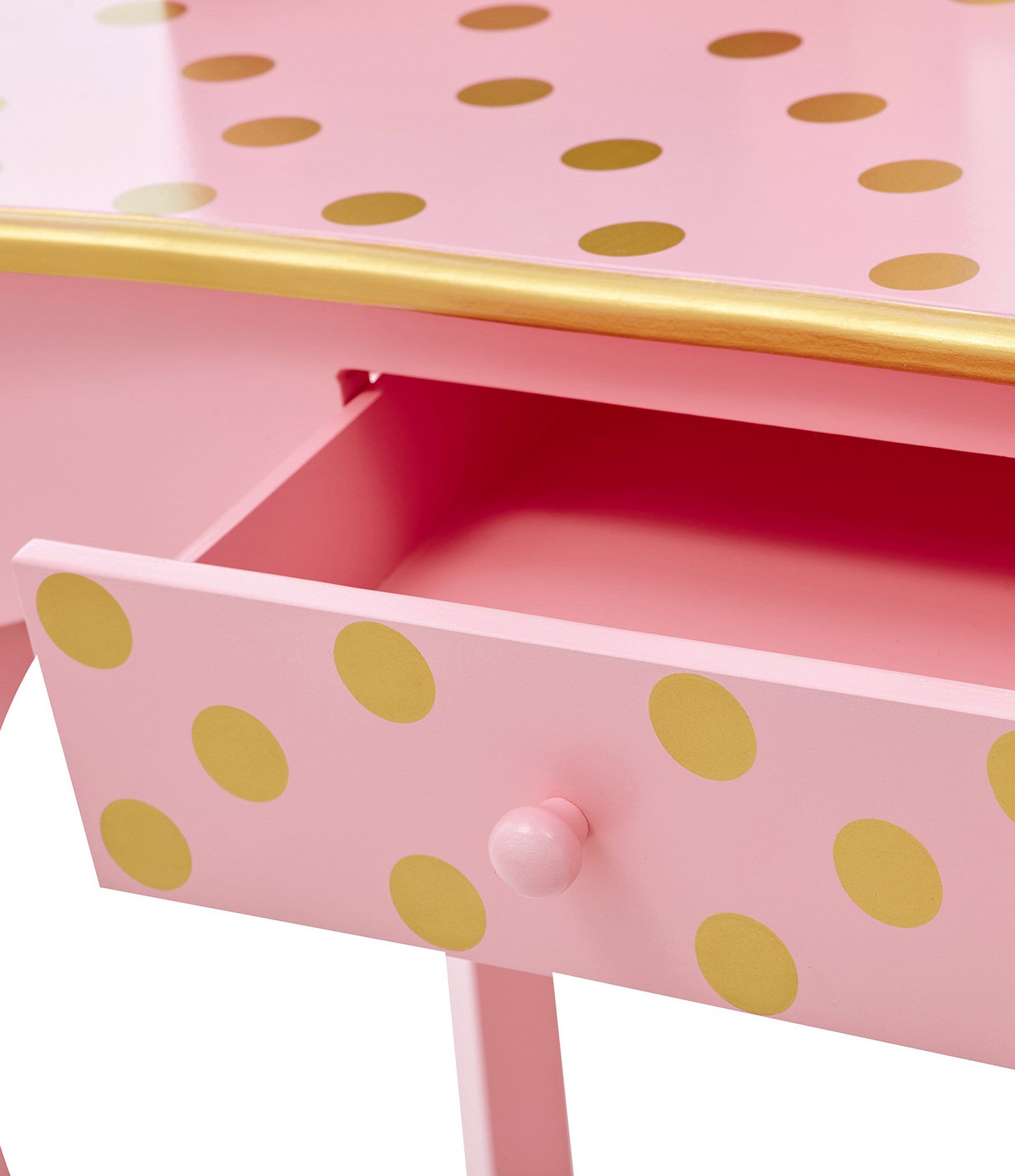 Teamson Kids Polka Dot Print Gisele Play Vanity & Stool Set