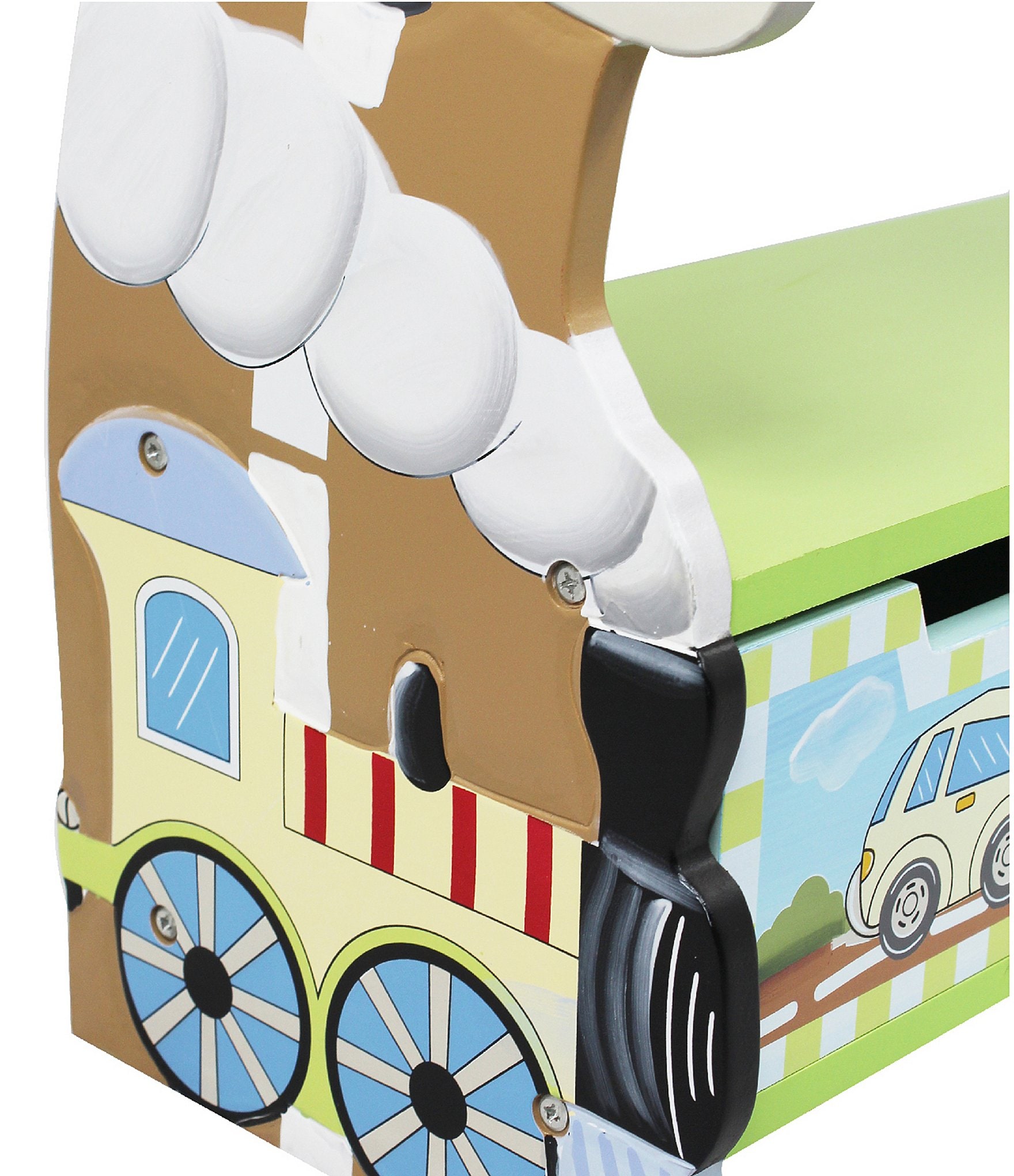 Teamson Kids Transportation Themed Wooden Bookshelf with Storage drawer