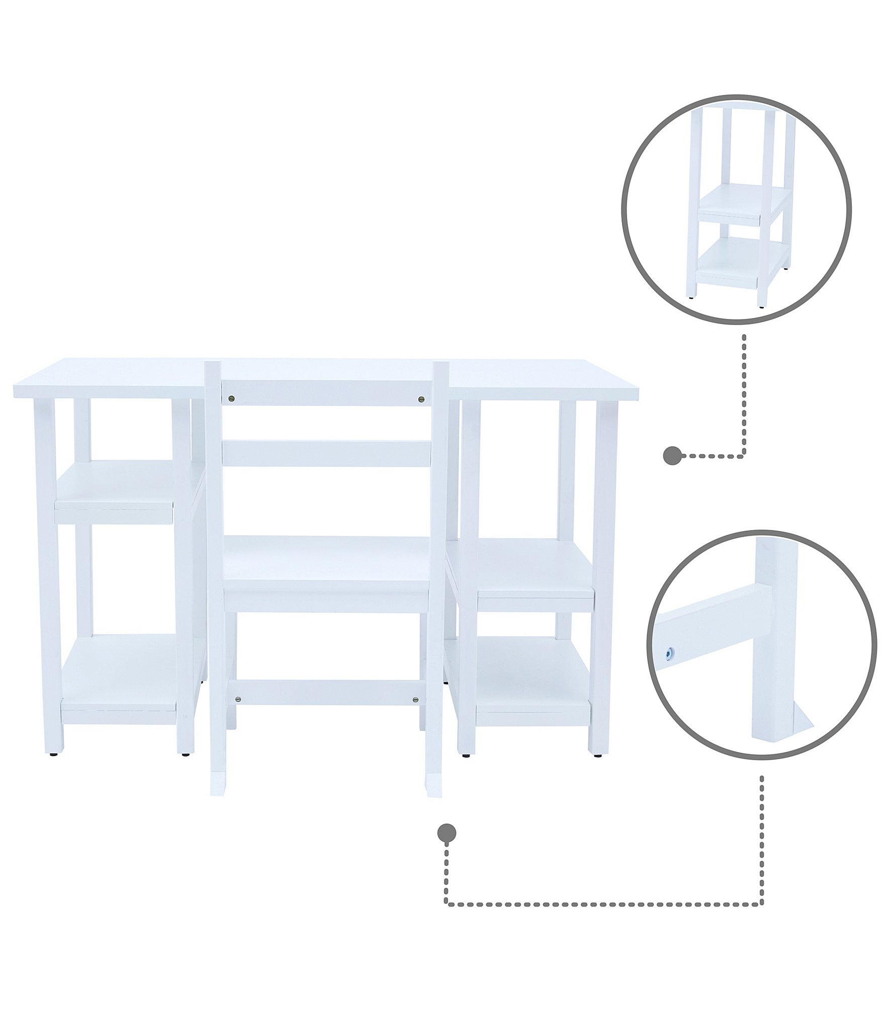 Teamson Kids Wooden Desk with Shelves & Chair 2-Piece Set