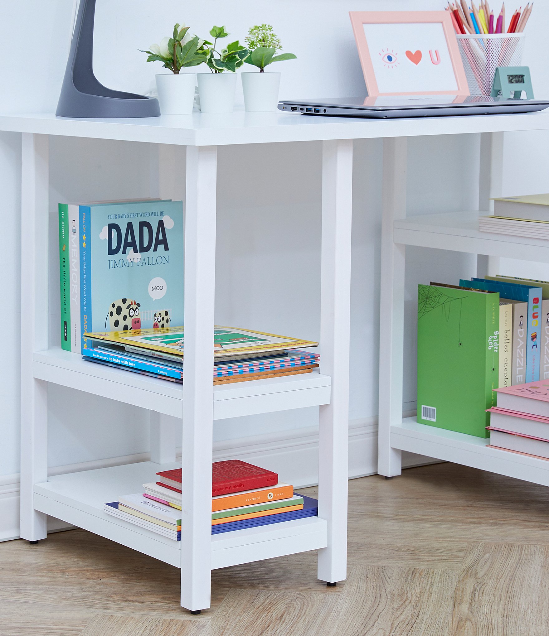 Teamson Kids Wooden Desk with Shelves & Chair 2-Piece Set