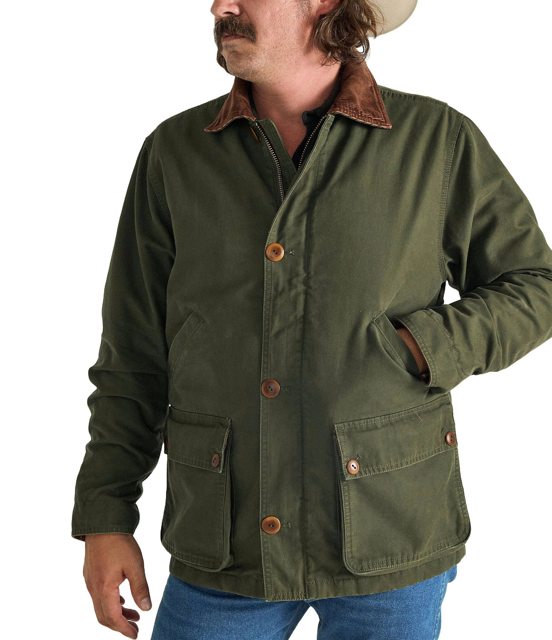 Tecovas Contrasting Collar Long Sleeve Canvas Barn Coat