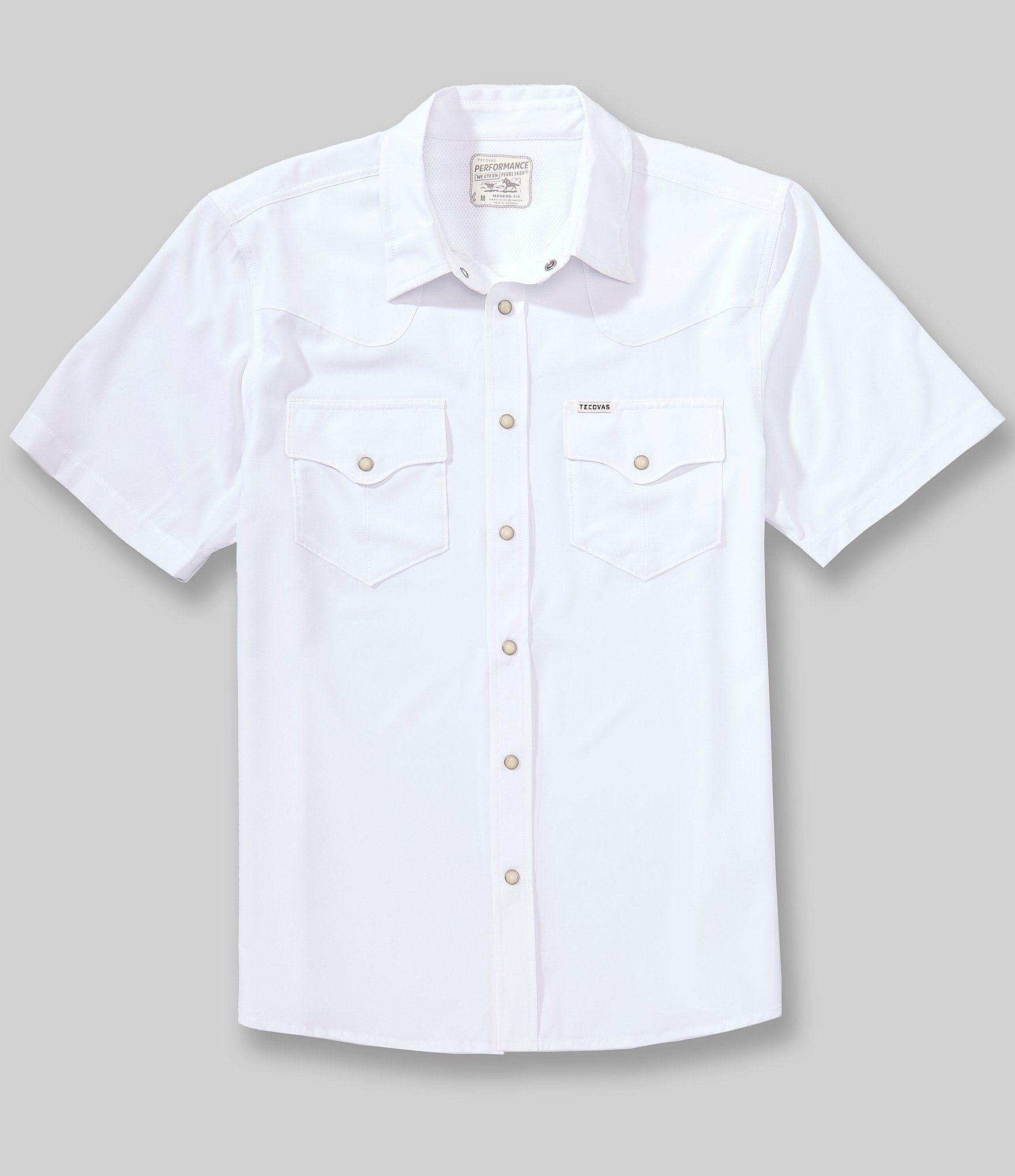 Tecovas Men's Performance Short Sleeve Western Pearl Snap Shirt