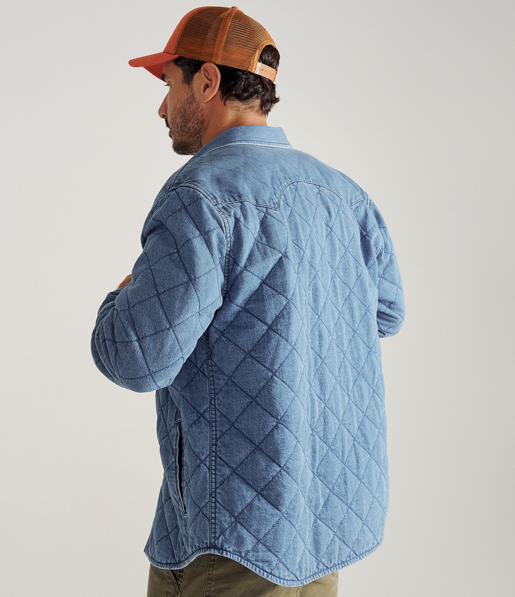 Men's Quilted Denim Shacket