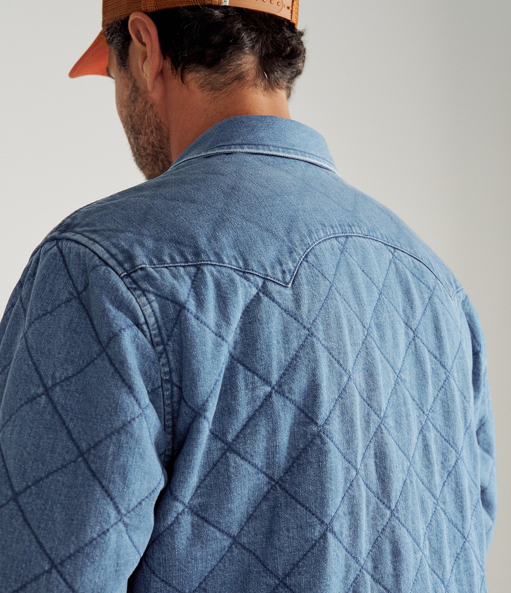 Men's Quilted Denim Shacket