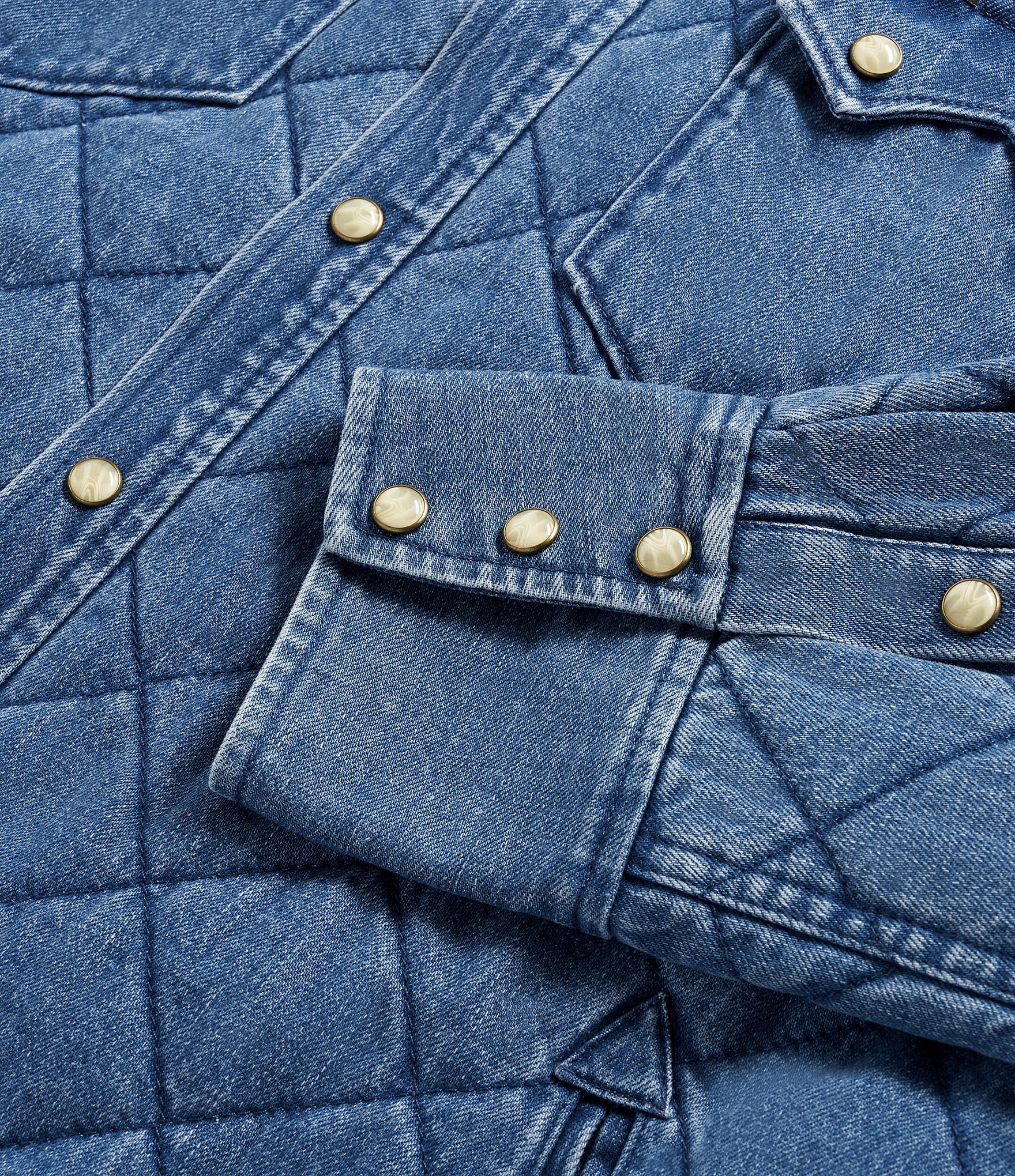 Men's Quilted Denim Shacket