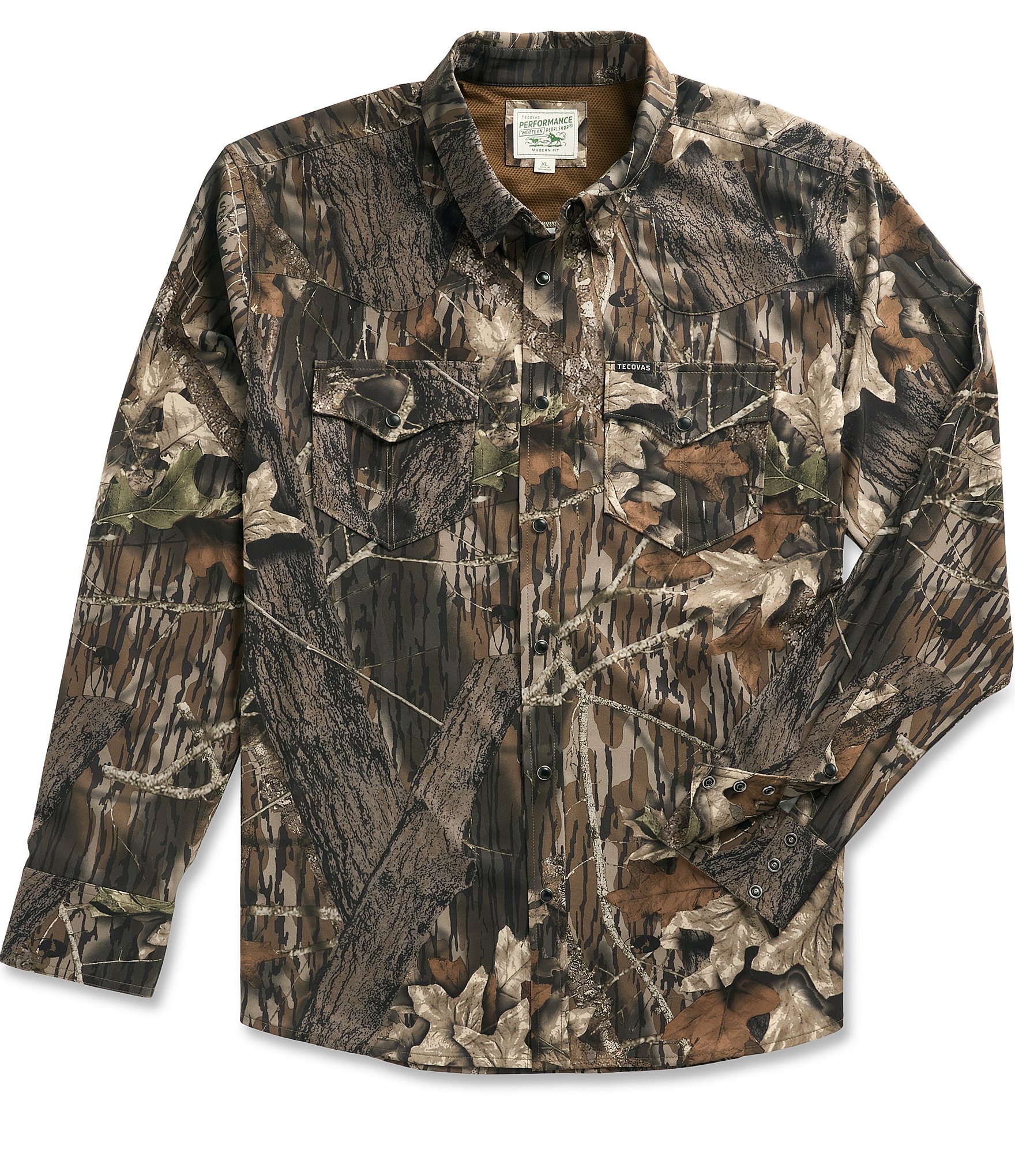 Tecovas X Mossy Oak Camouflage Performance Long Sleeve Western Shirt