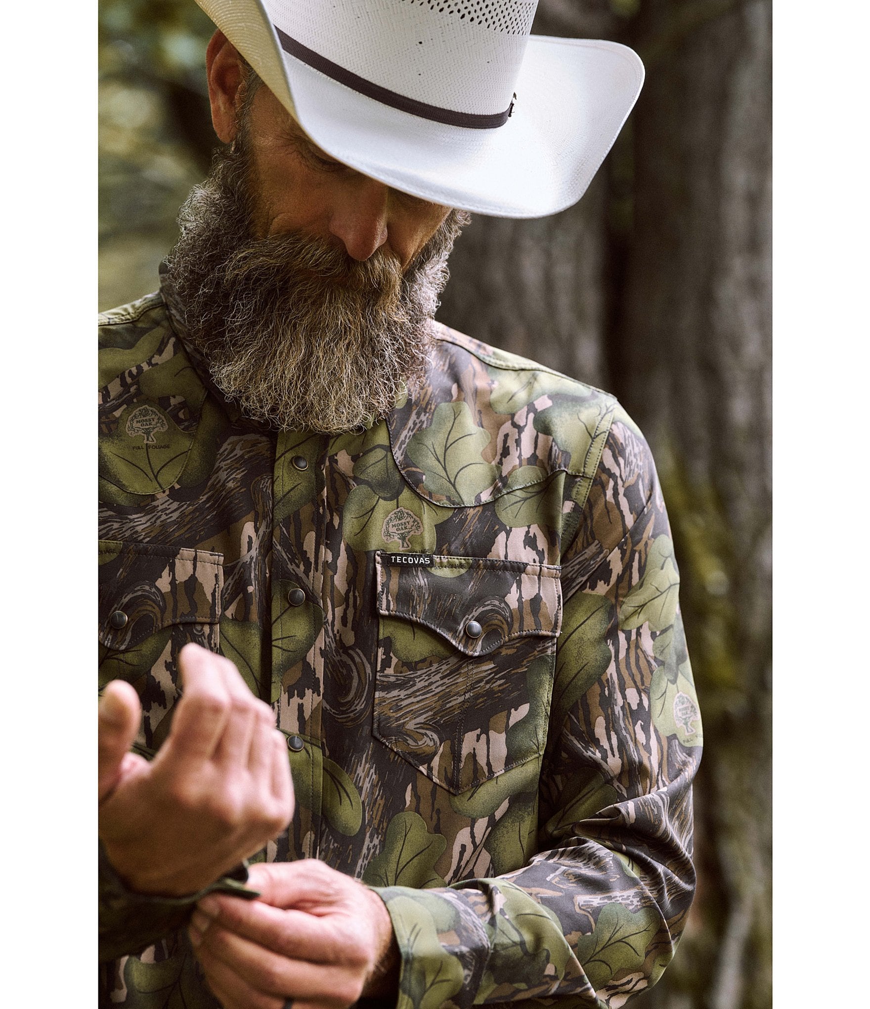 Tecovas X Mossy Oak Camouflage Performance Long Sleeve Western Shirt