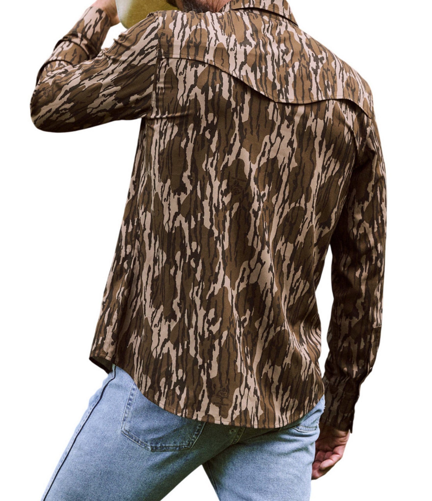 Tecovas X Mossy Oak Camouflage Print Performance Long Sleeve Western Shirt
