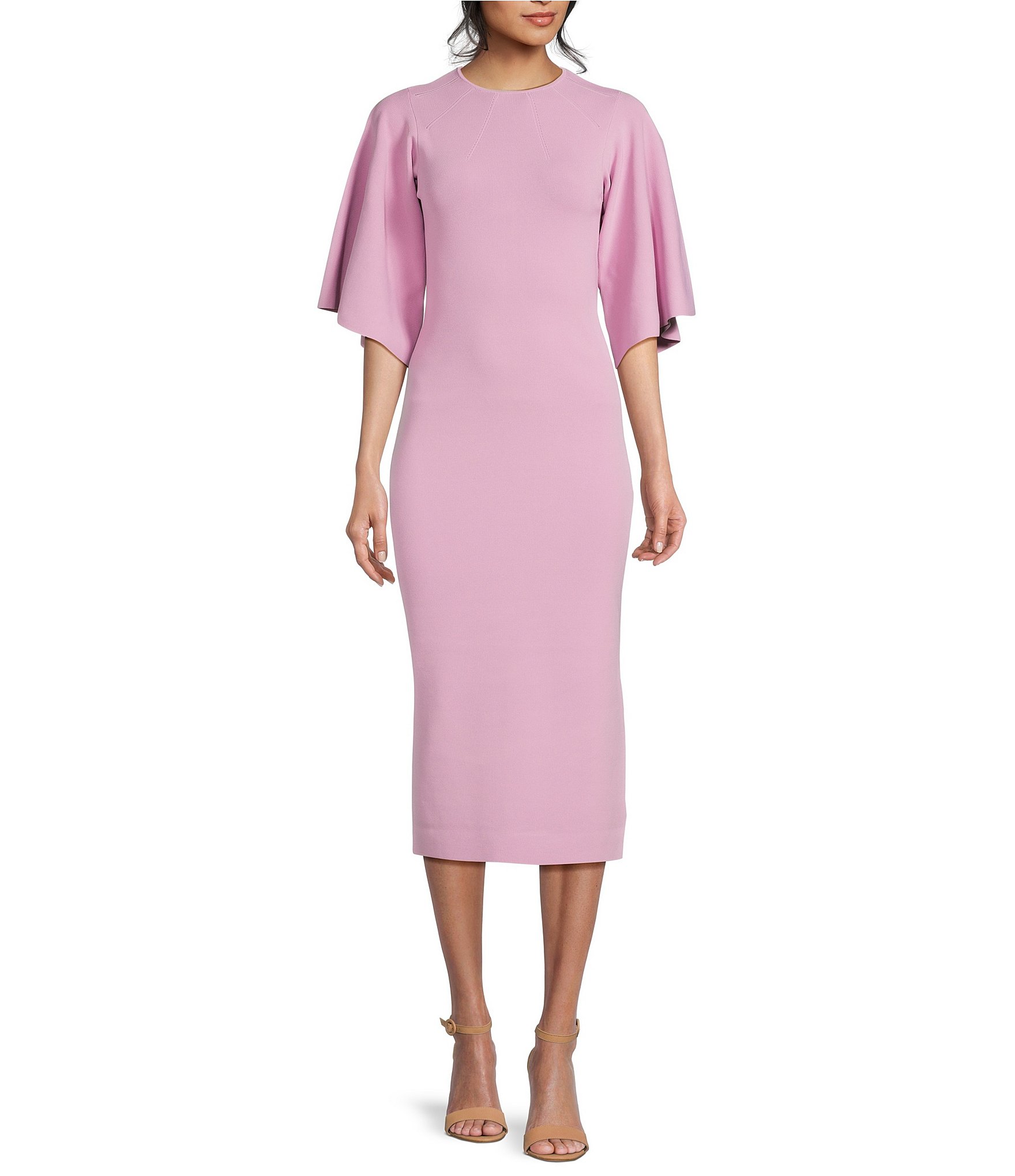 Ted Baker London Lounia Knit Short Flutter Sleeve Midi Dress | Dillard's
