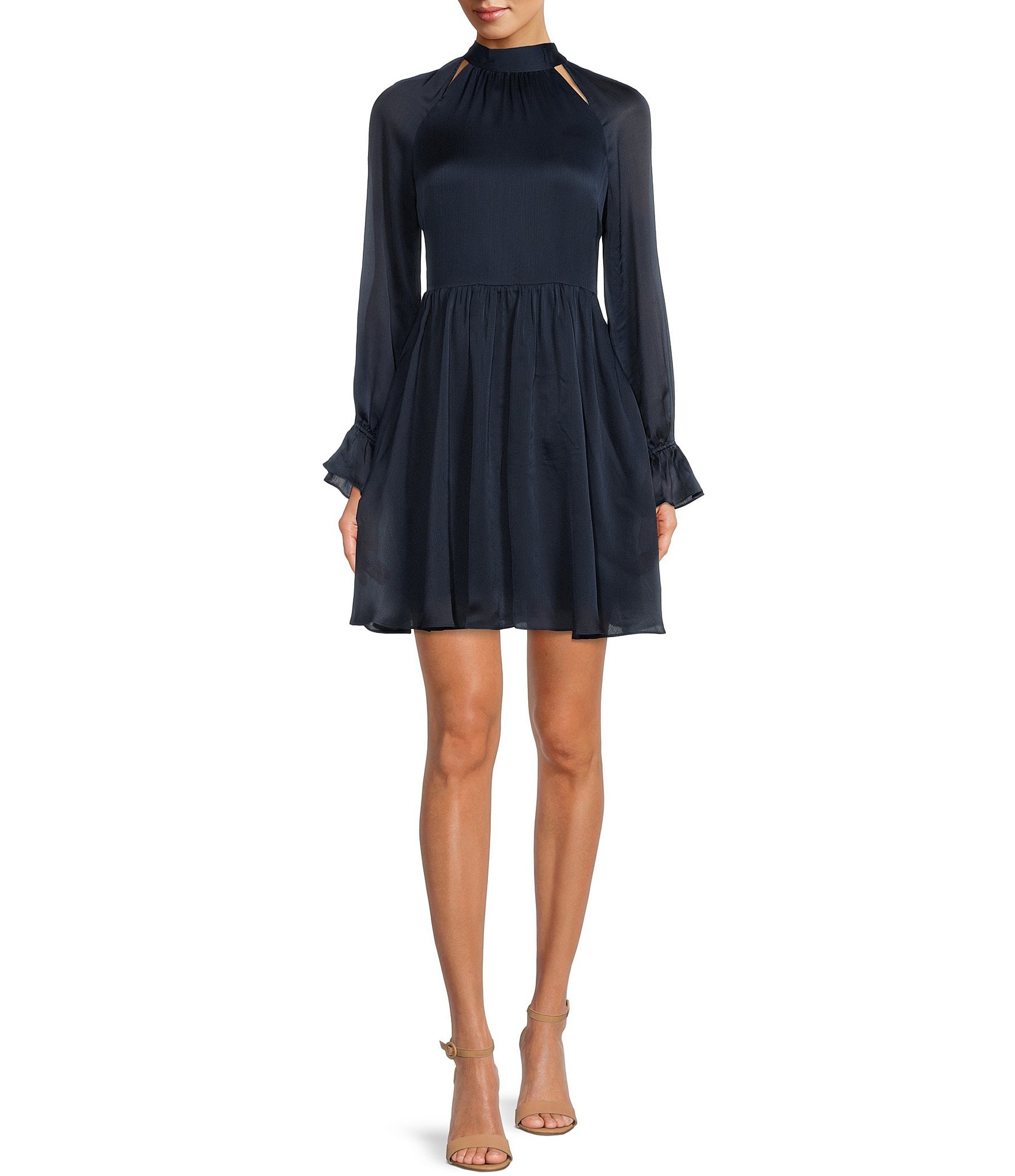 Ted Baker London Ryaa Mock Neck Long Blouson Sleeve Mini Dress | Dillard's