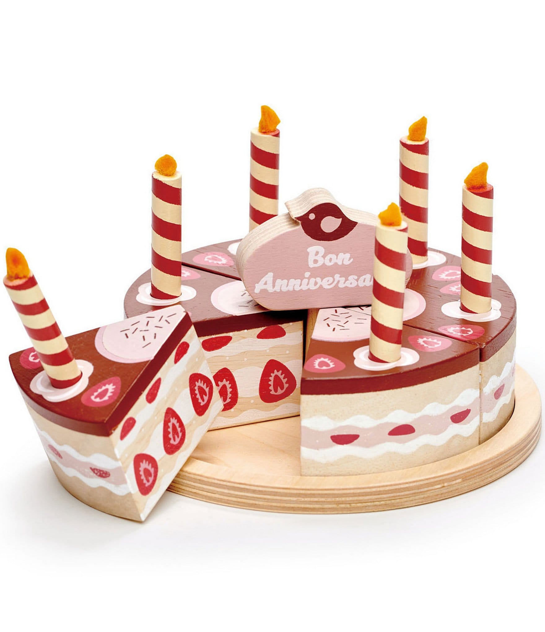 Tender Leaf Toys Chocolate Birthday Cake Wooden Toy Set