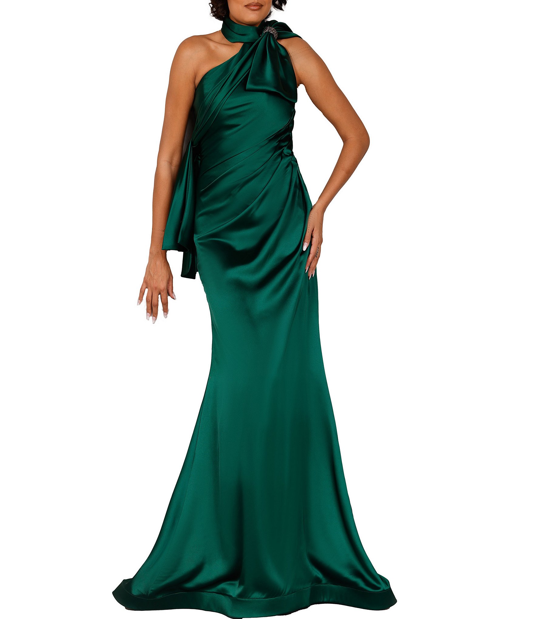 terani-couture-satin-beaded-bow-halter-neckline-sleeveless-sheath-gown