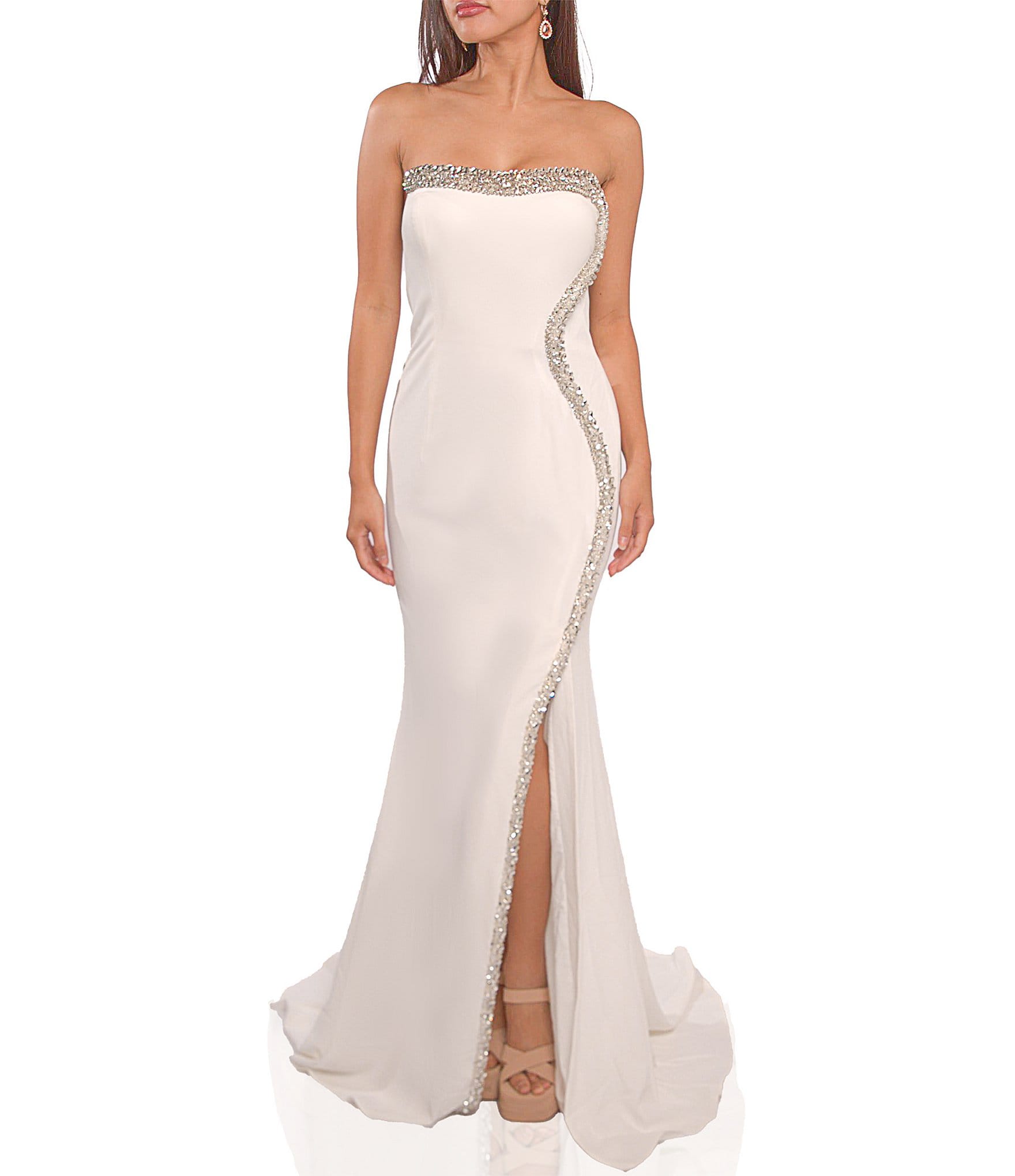 Dillards white evening gowns best sale