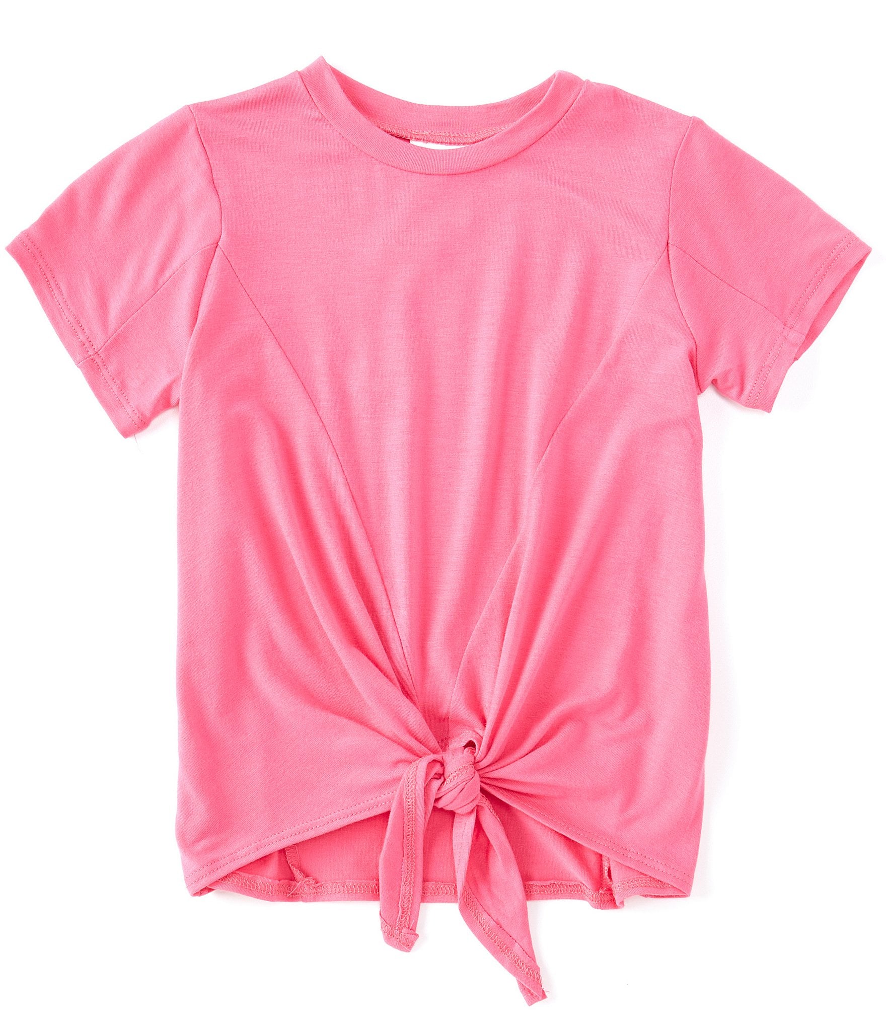 TEREZ Girls Little Girls 4-6X Short Sleeve Tie Front Knit Tee | Dillard's