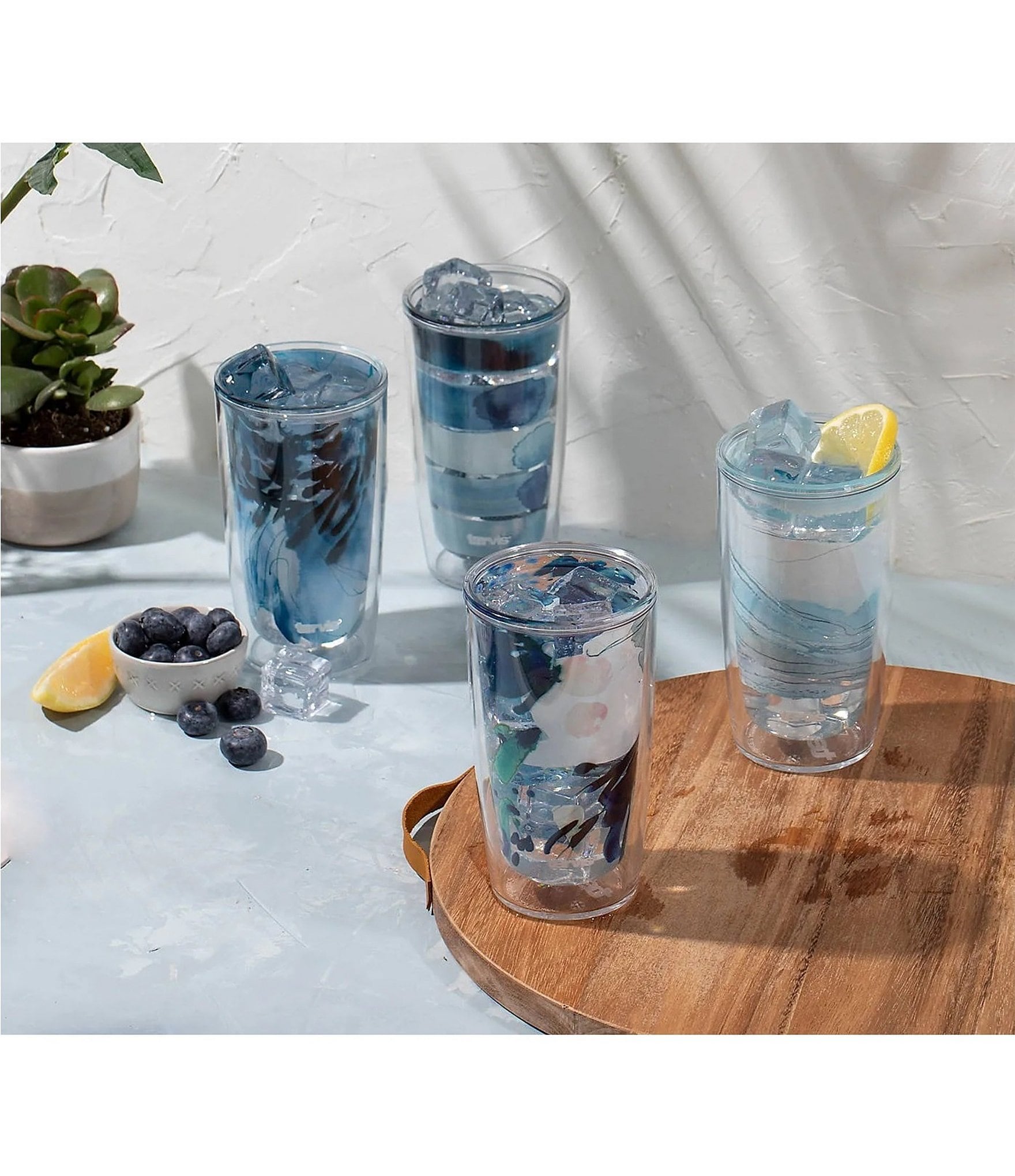 Tervis Tumblers Kelly Ventura - Blue Collection Tumblers, Set of 4