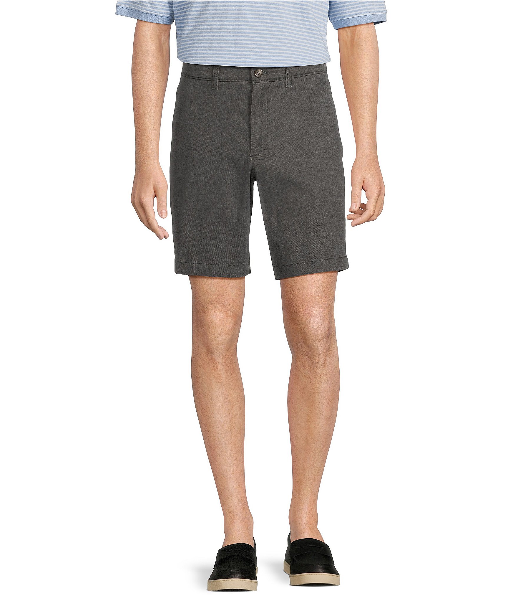 Roundtree & Yorke The Cloud Collection 9#double; Flat Front Washed Chino Shorts