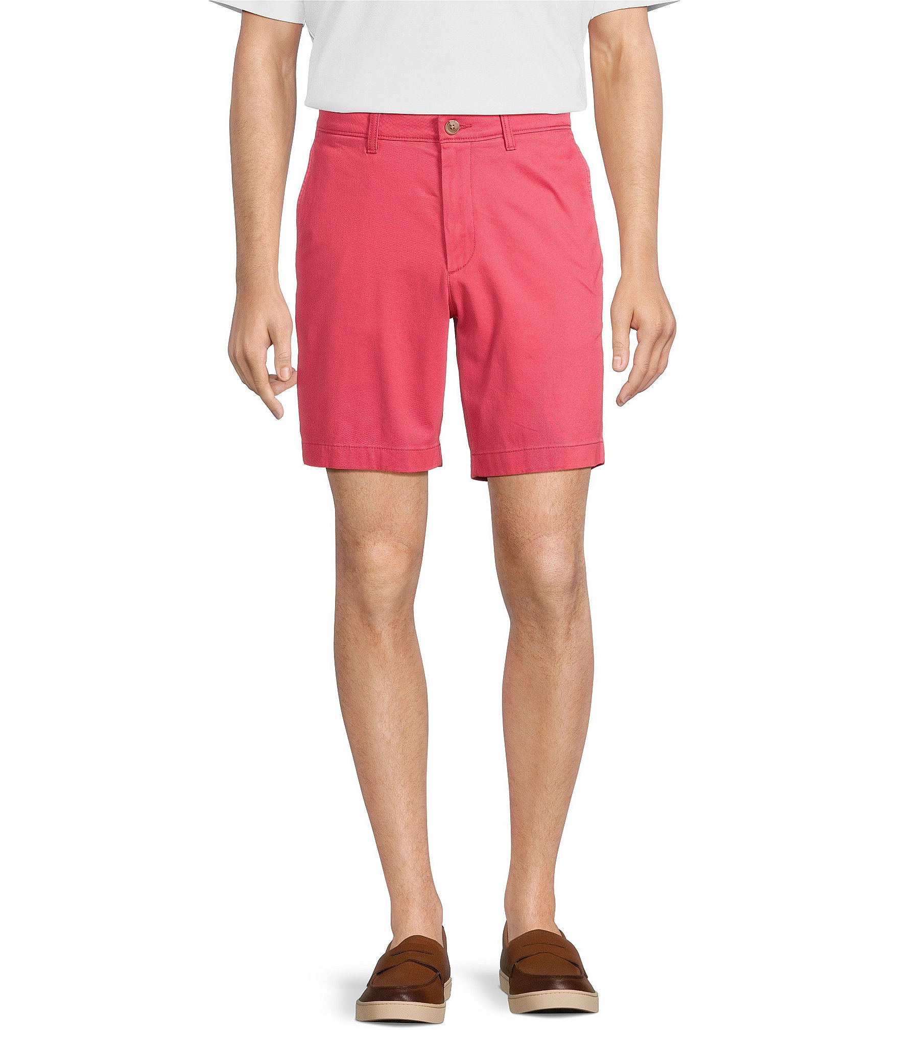Roundtree & Yorke The Cloud Collection 9#double; Flat Front Washed Chino Shorts