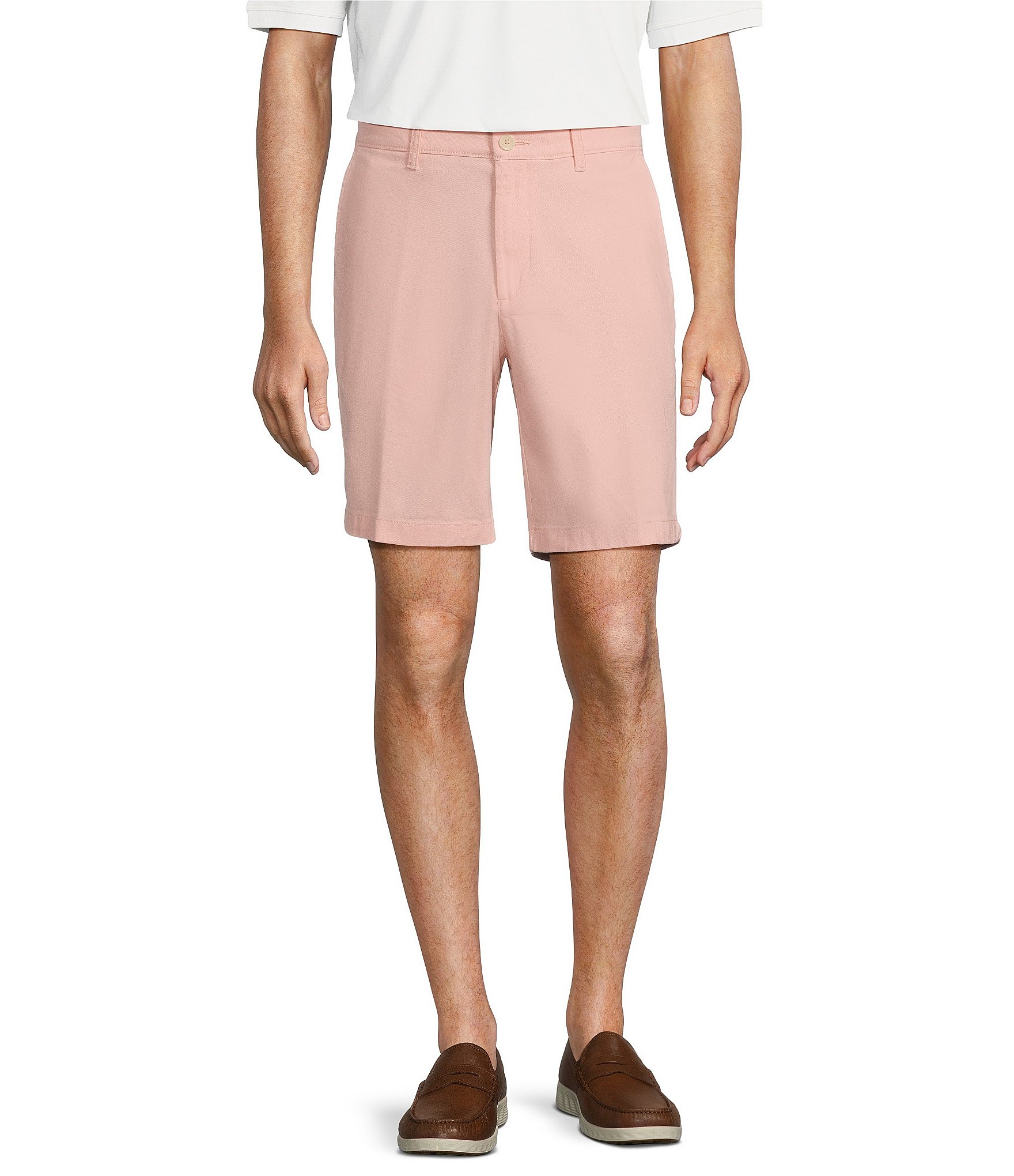 Roundtree & Yorke The Cloud Collection 9#double; Flat Front Washed Chino Shorts