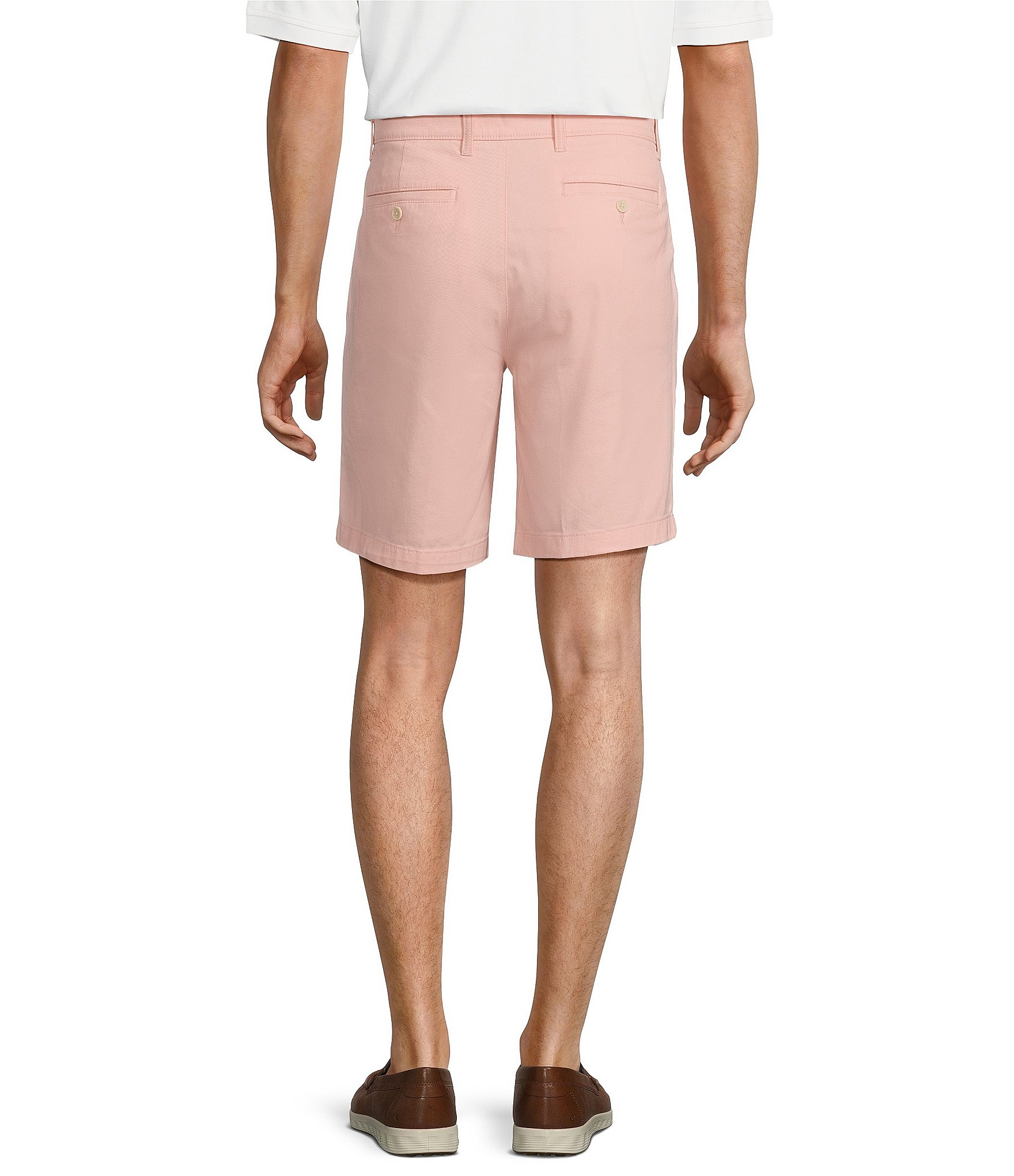 Roundtree & Yorke The Cloud Collection 9#double; Flat Front Washed Chino Shorts