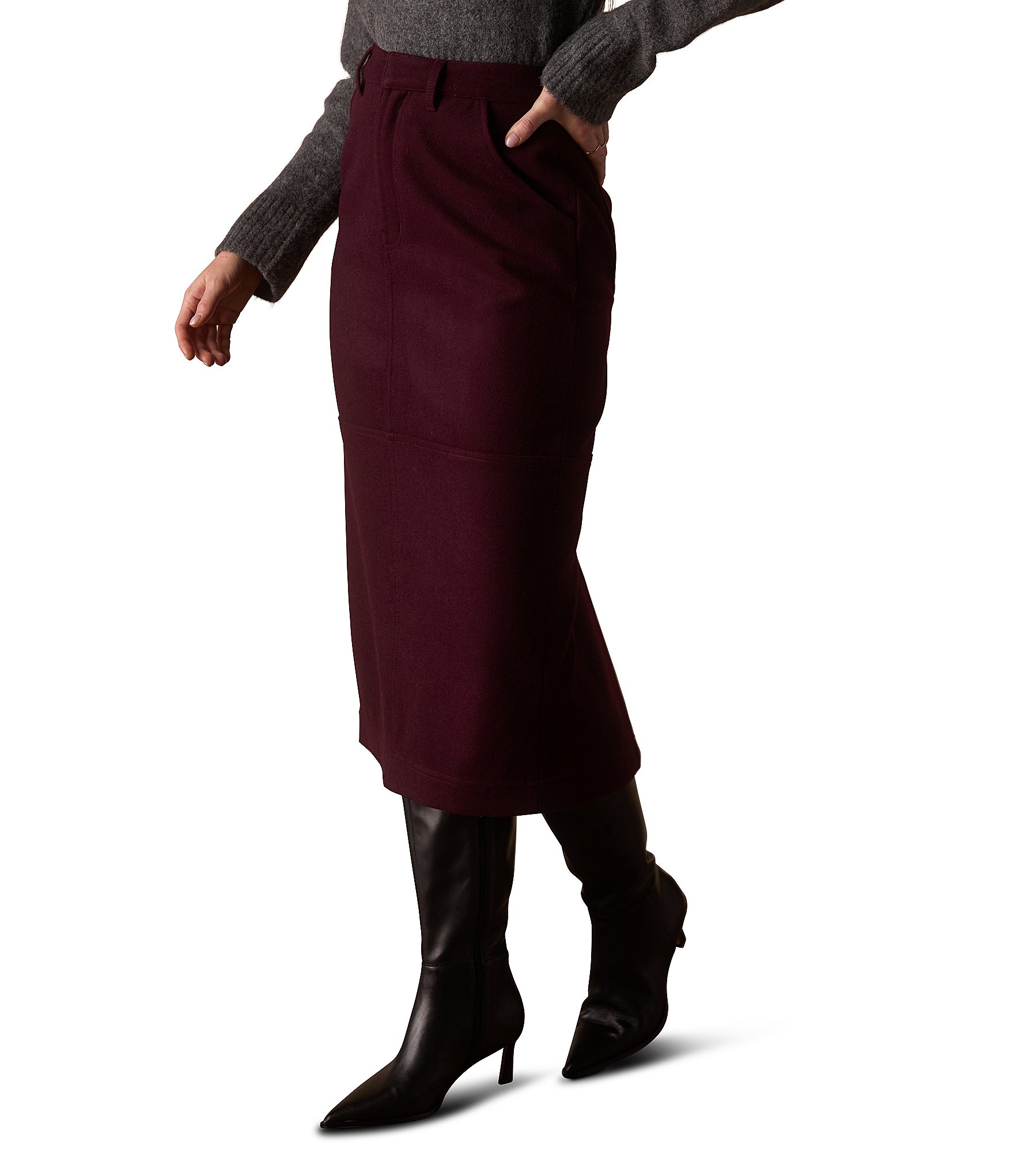 The Normal Brand Brightside Soft Wool Midi Skirt