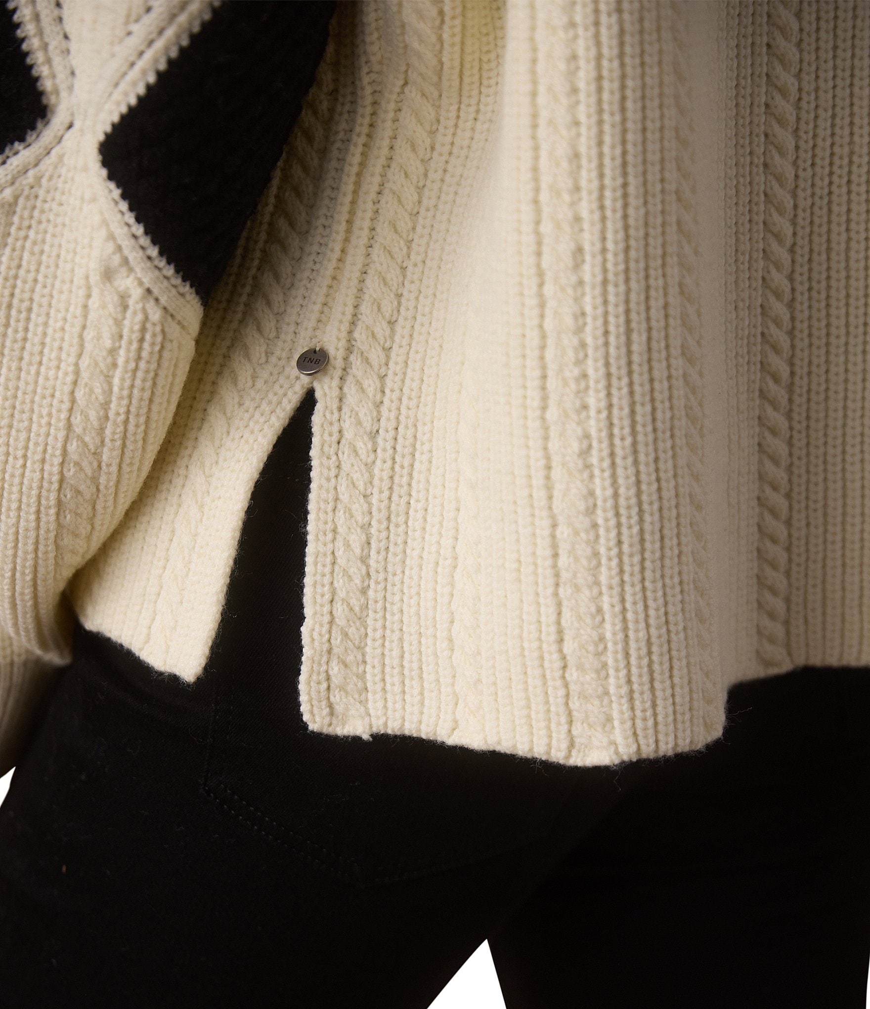 The Normal Brand Celeste Argyle Pattern Merino Wool Blend Mock Neck Dropped Shoulder Knit Sweater