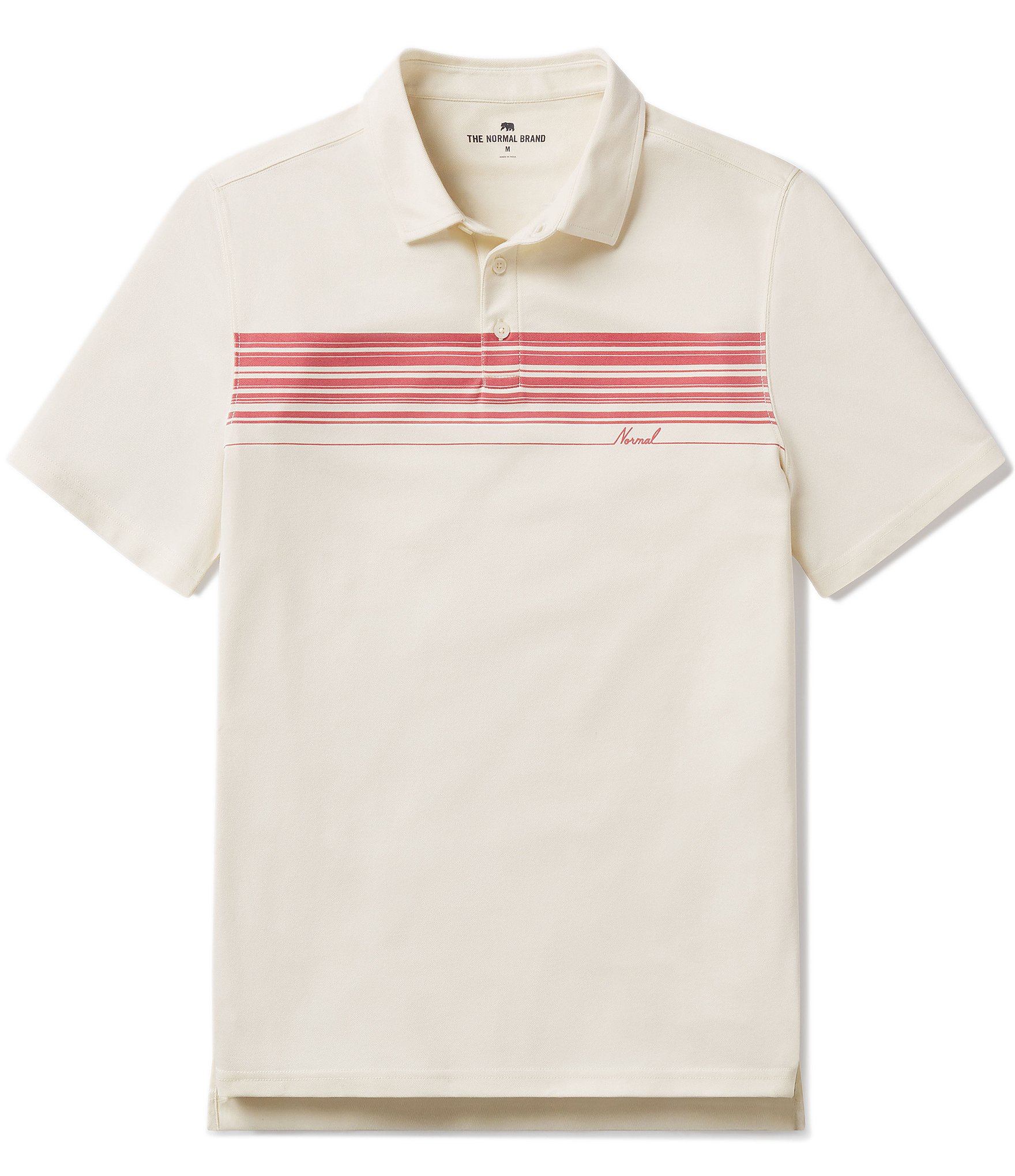 The Normal Brand Chip Pique Chest Stripe Short Sleeve Polo Shirt