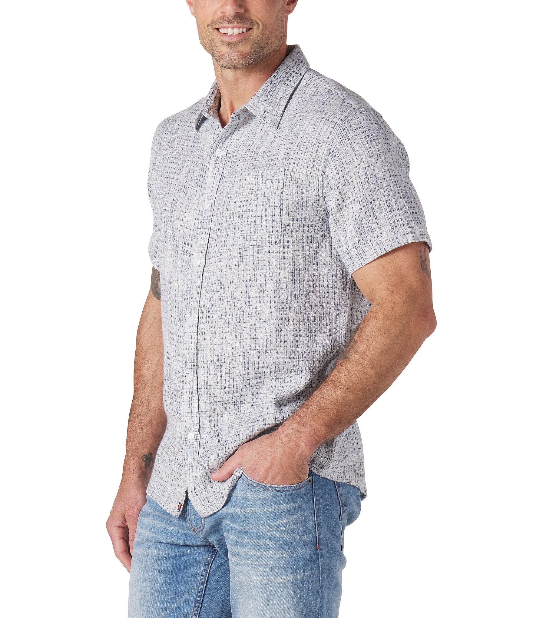 The Normal Brand Freshwater Printed Short Sleeve Woven Shirt