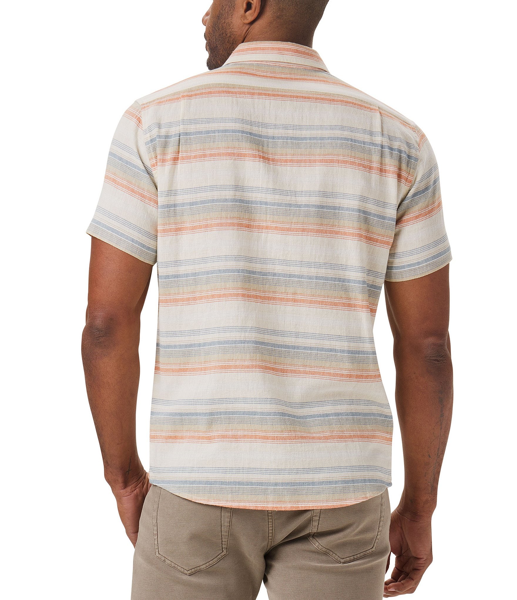 The Normal Brand Freshwater Stripe Short-Sleeve Woven Shirt