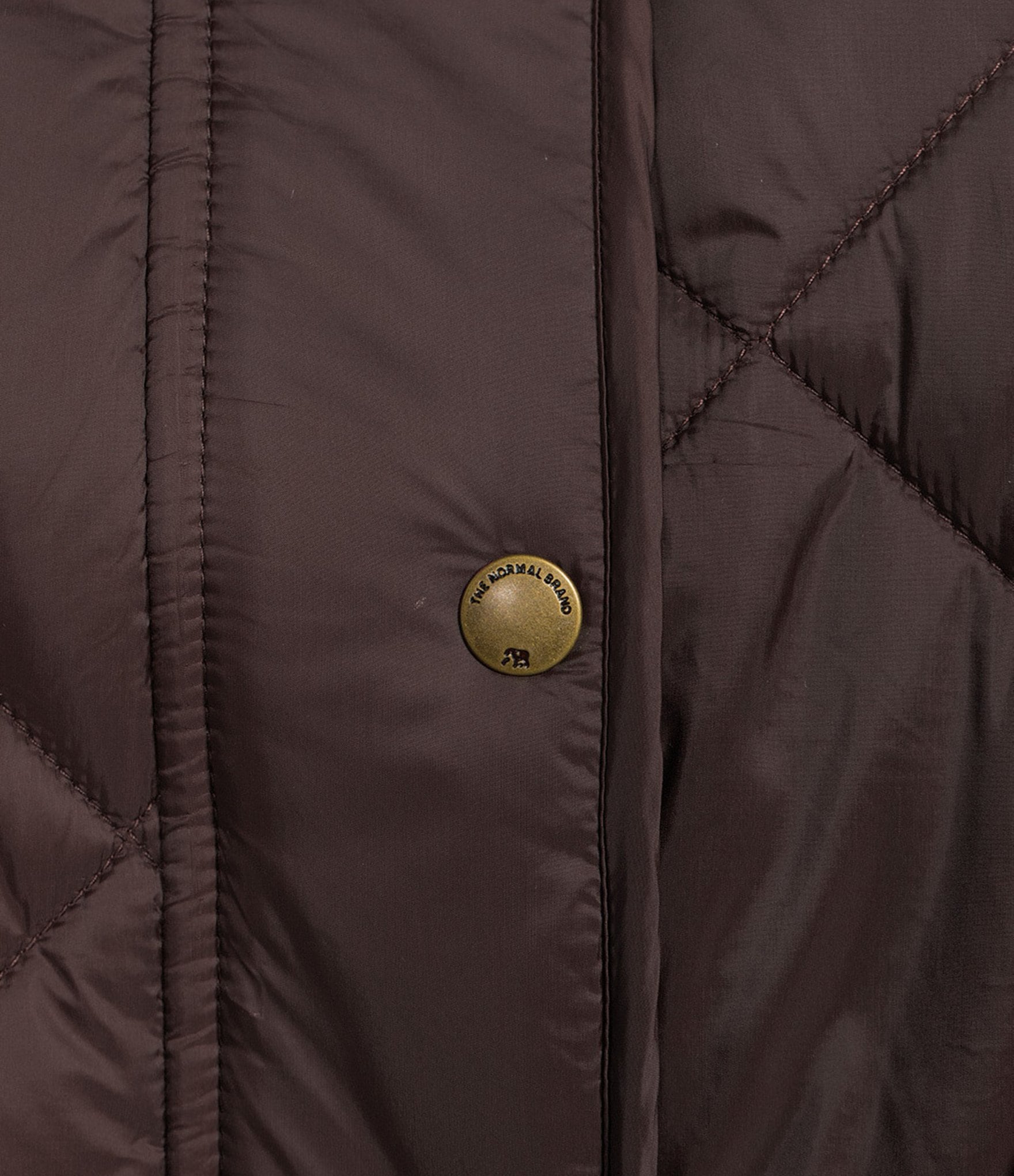 The Normal Brand Quilted Puffer Liner Collared Long Sleeve Snap Front Boxy Jacket