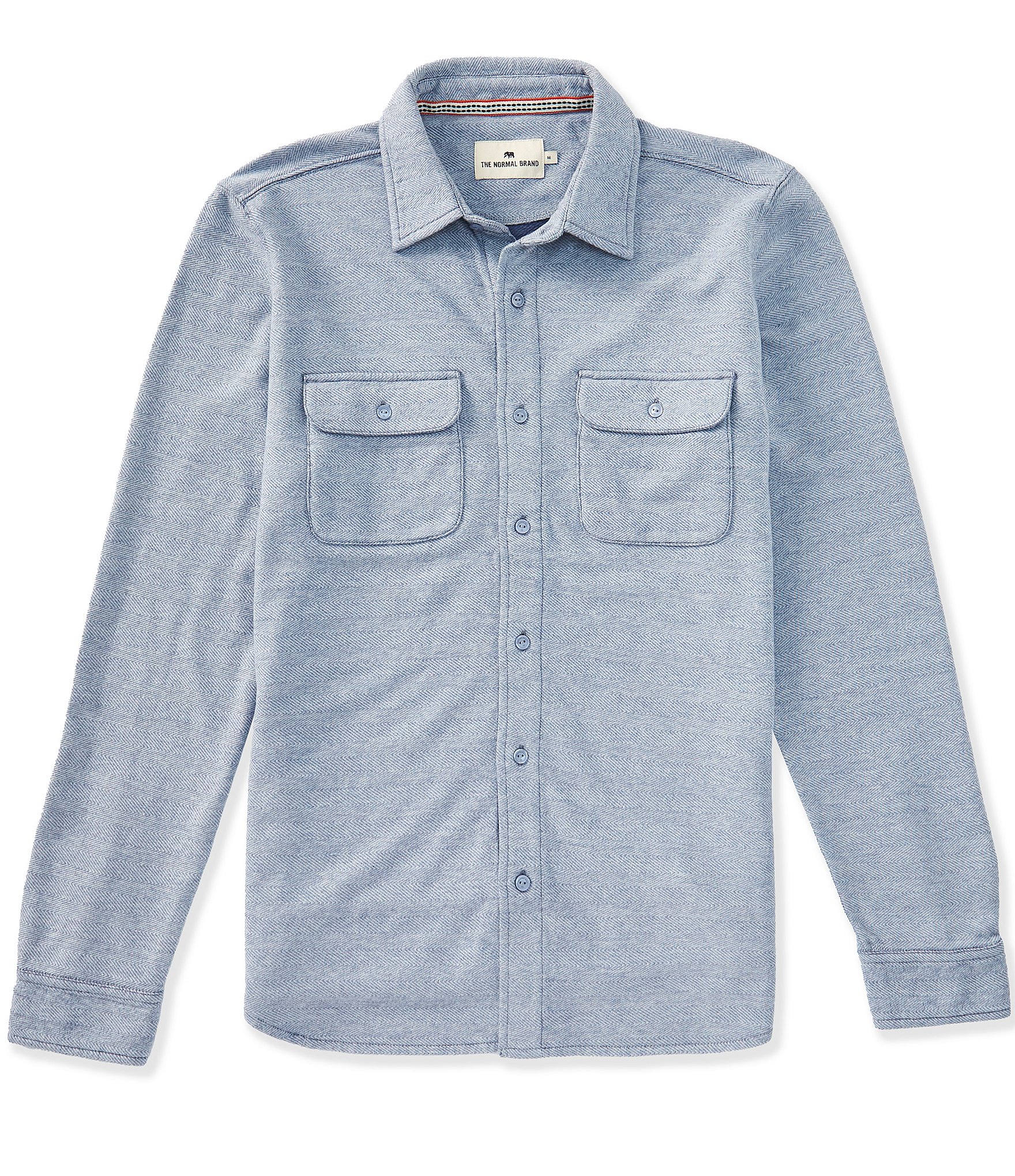 The Normal Brand Textured Knit Long Sleeve Woven Shirt