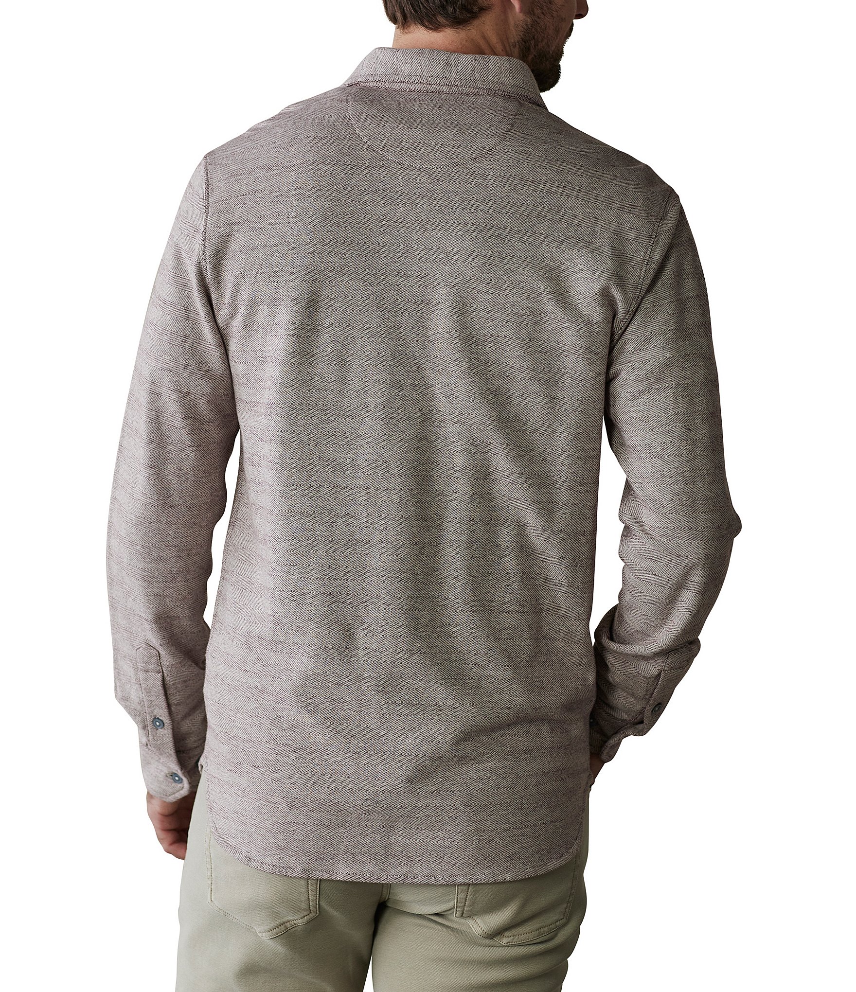 The Normal Brand Textured Knit Long Sleeve Woven Shirt