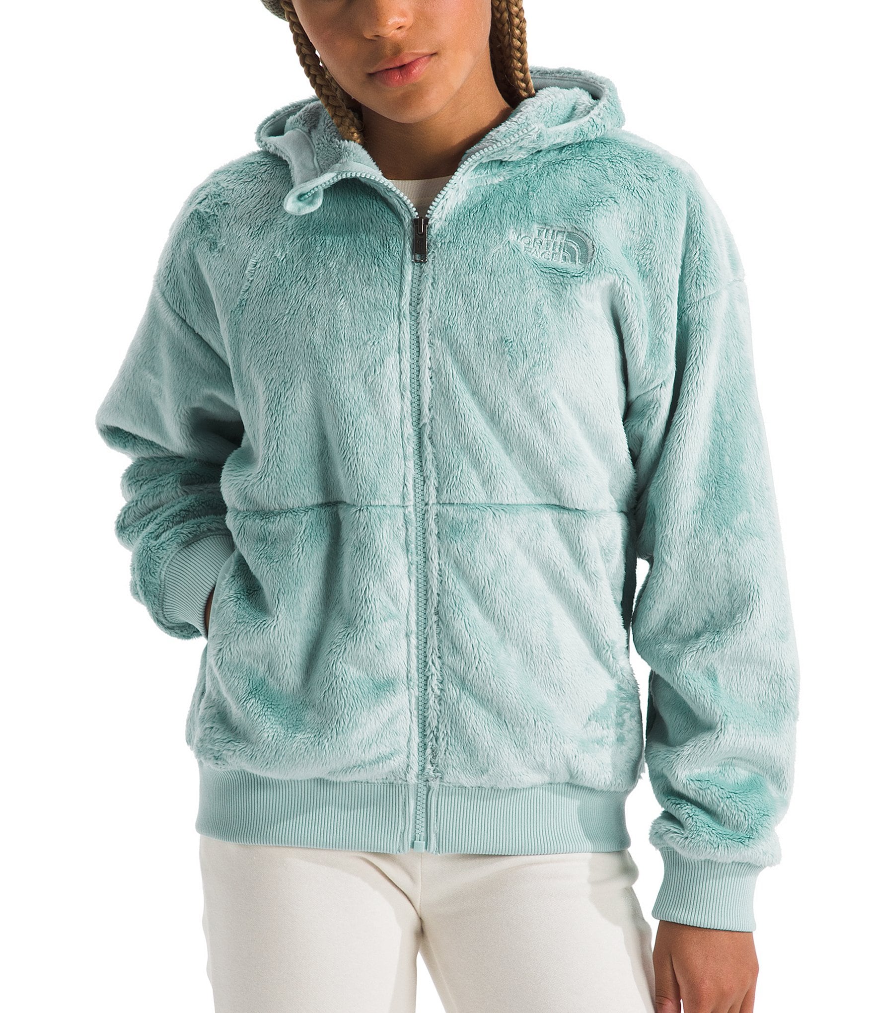 The North Face Osito Full Zip Fleece Hoodie Girls Muted Pine L