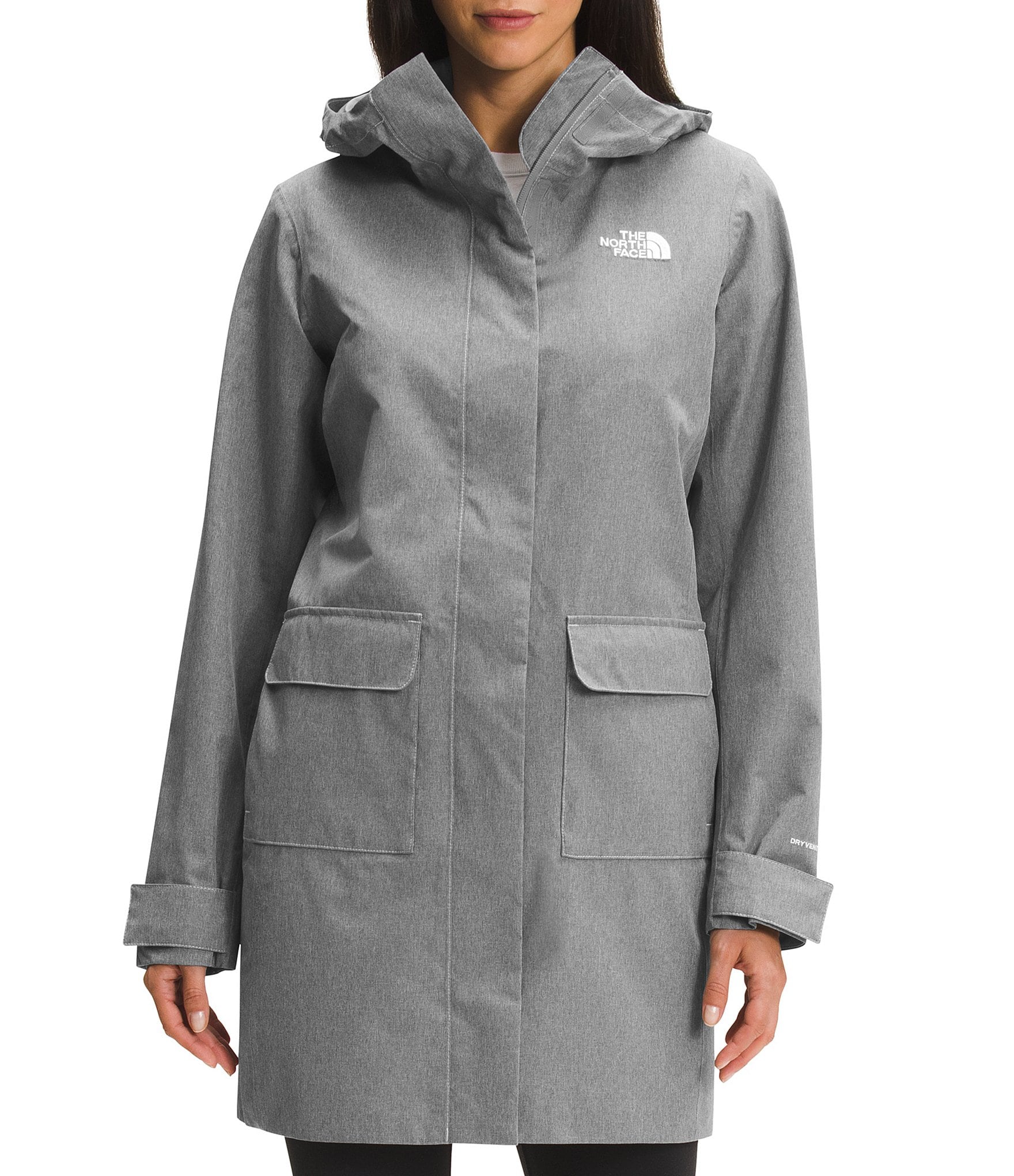 Hollister Women's M Grey Jacket Coat Overcoat Warm Outdoor Hooded Parka Top